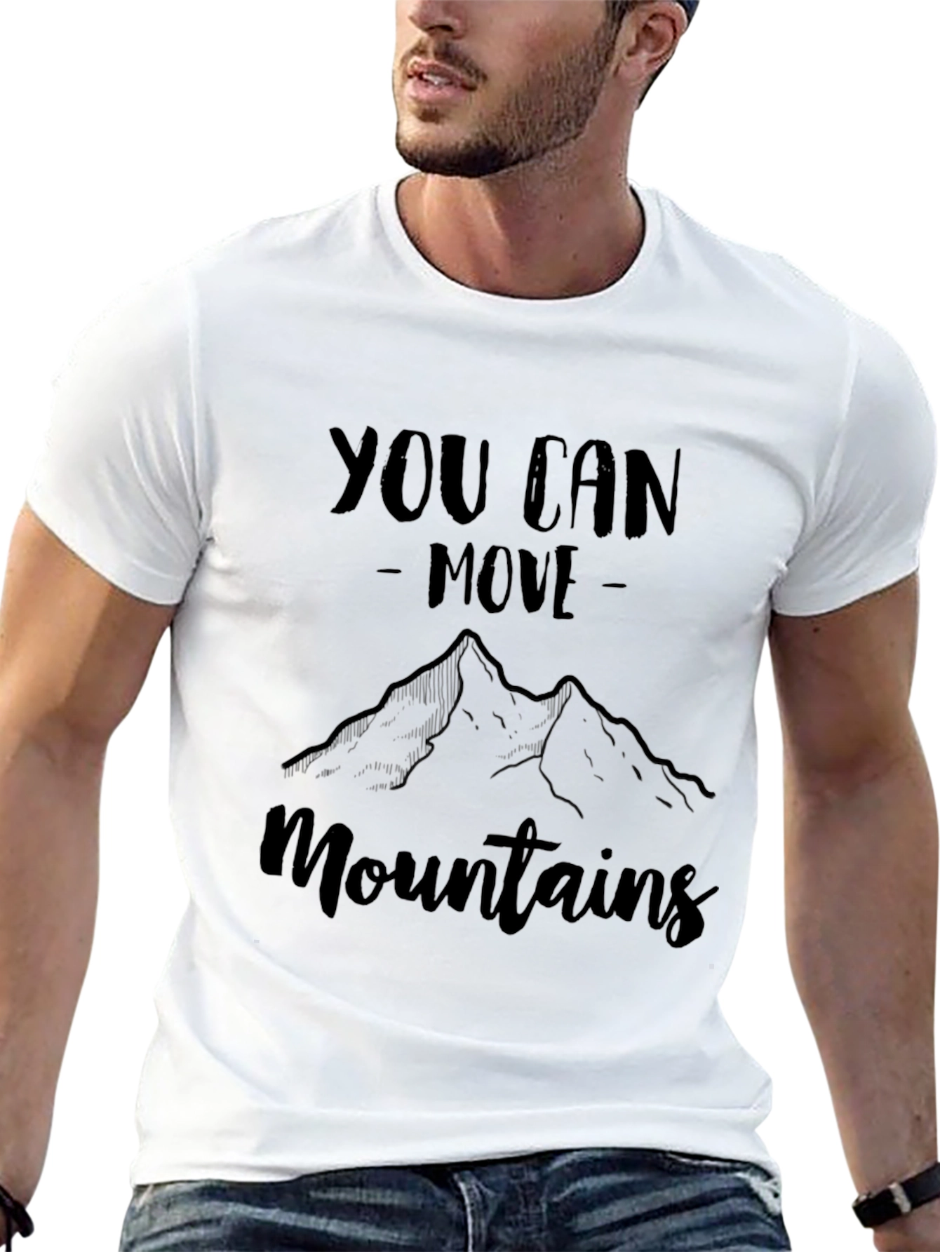 Motivational Move Mountains Black T-Shirt
