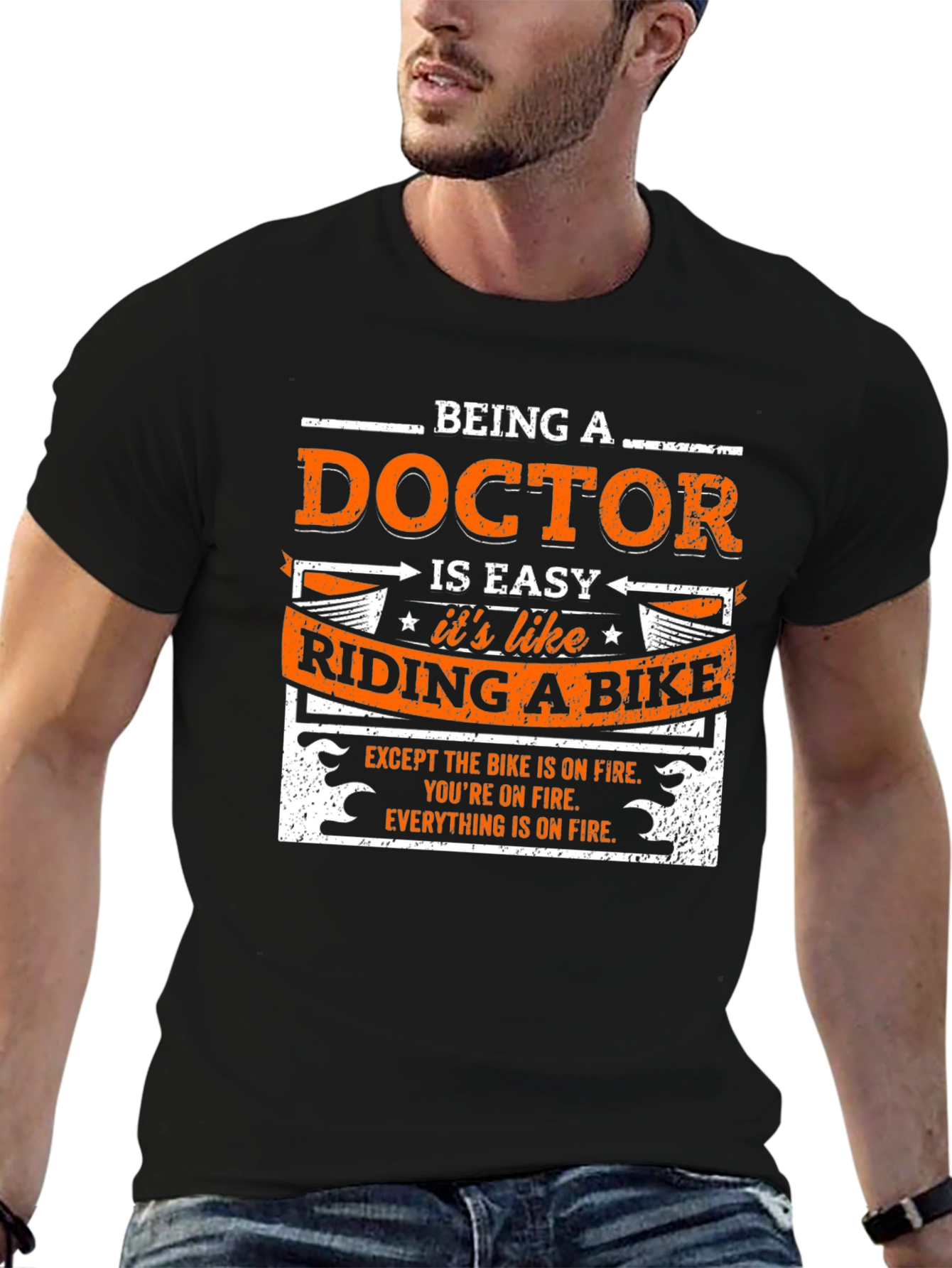 Funny Doctor Riding a Bike T-Shirt