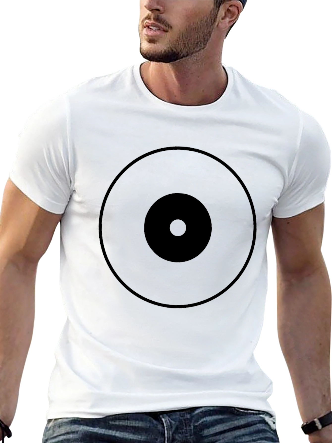 Graphic Print Tee - Black Circles Design