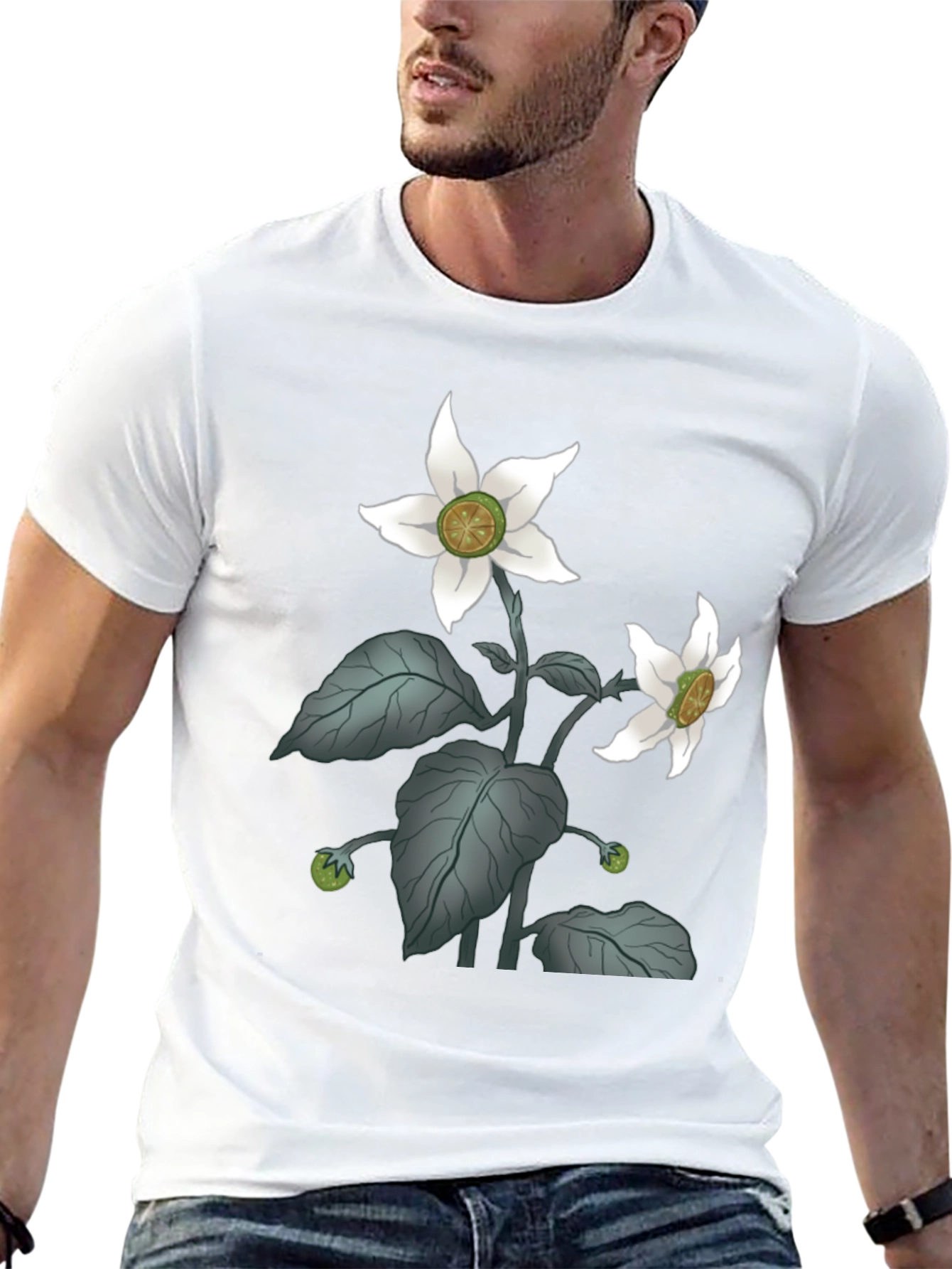 Botanical Blossom Black T-Shirt
