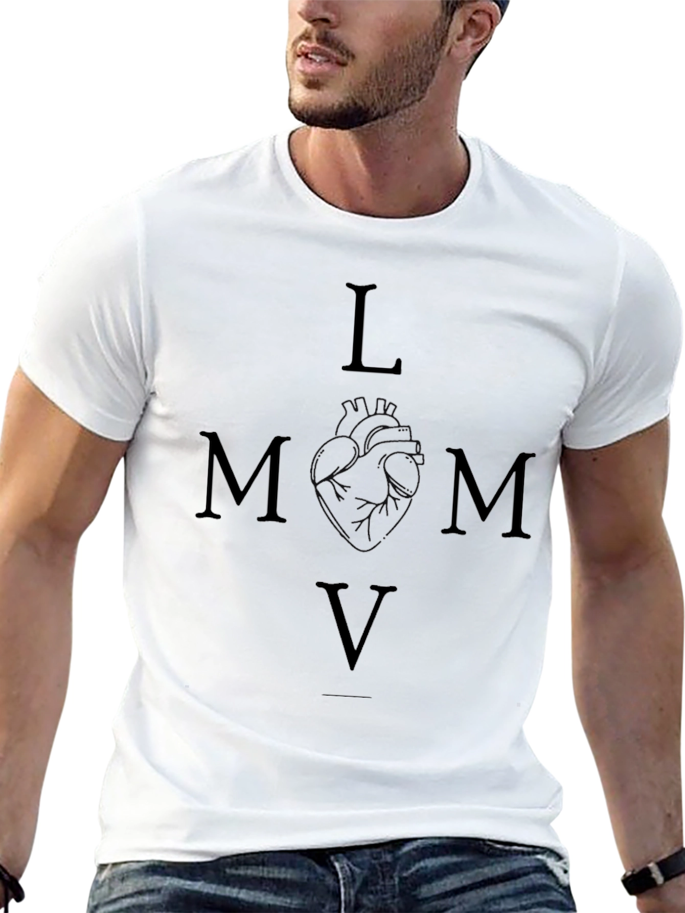 LVMV Heart Graphic Black T-Shirt