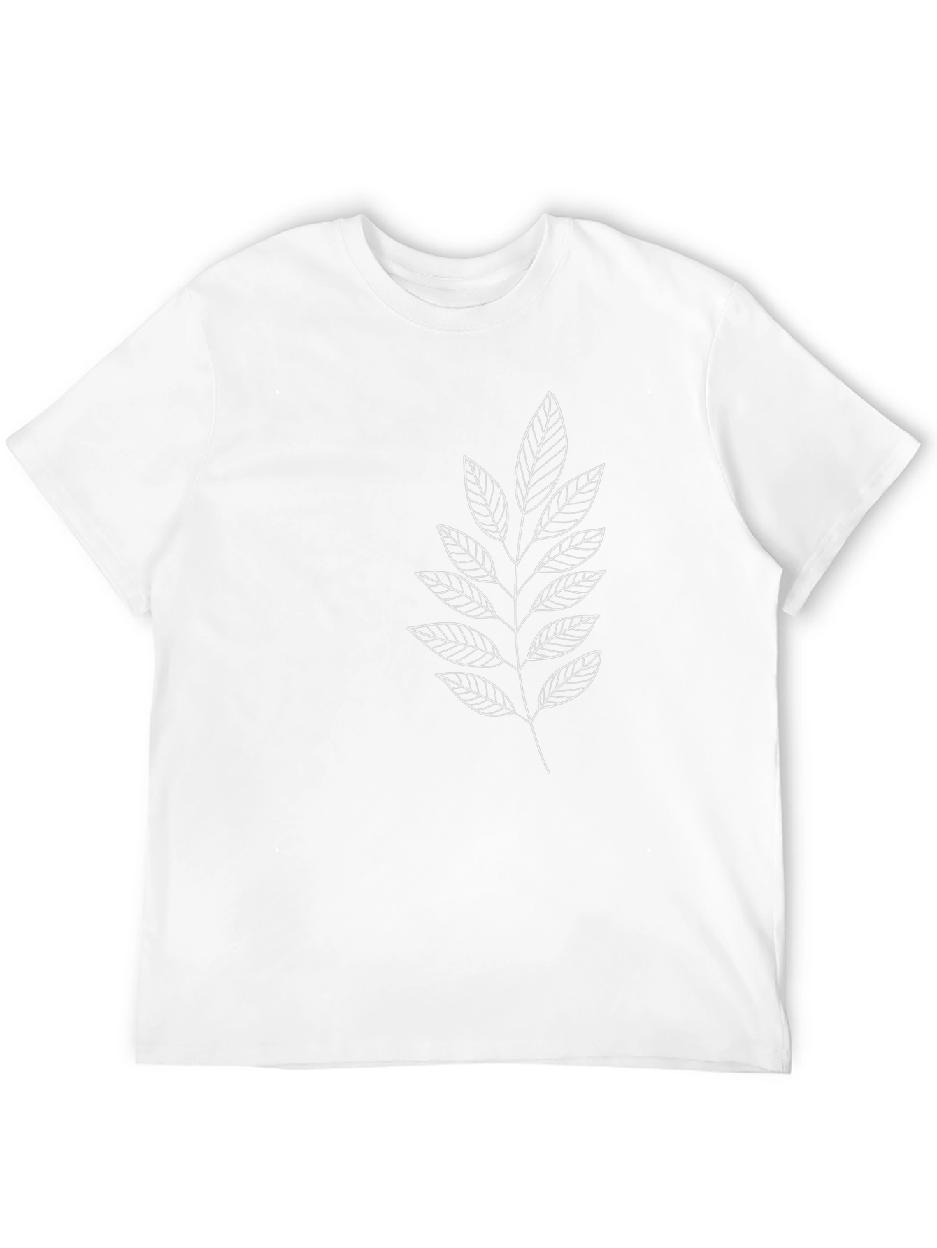Black Tee with Leaf Print