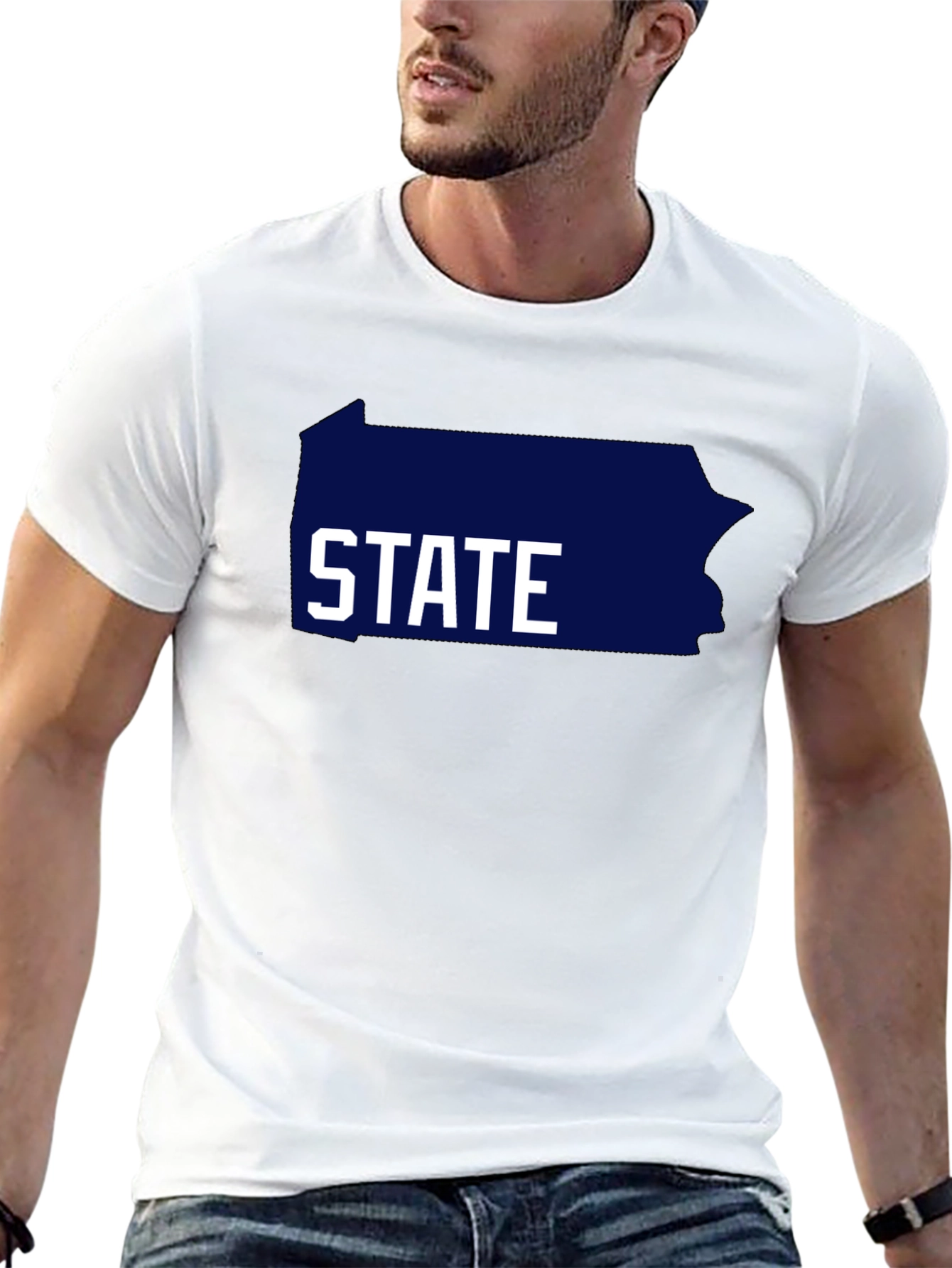 Pennsylvania State Graphic Tee - Black Cotton T-Shirt