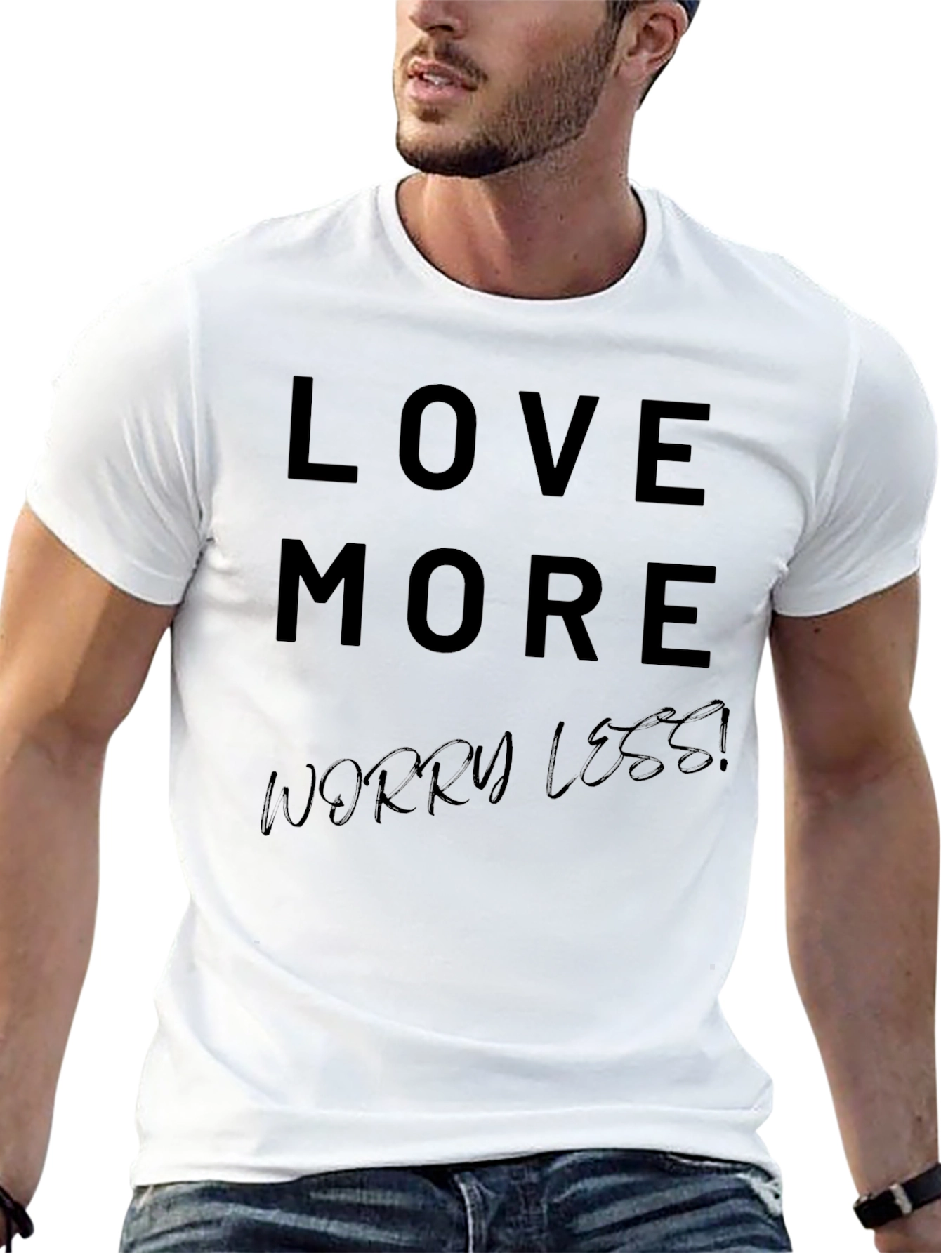 Love More Worry Less Black T-Shirt