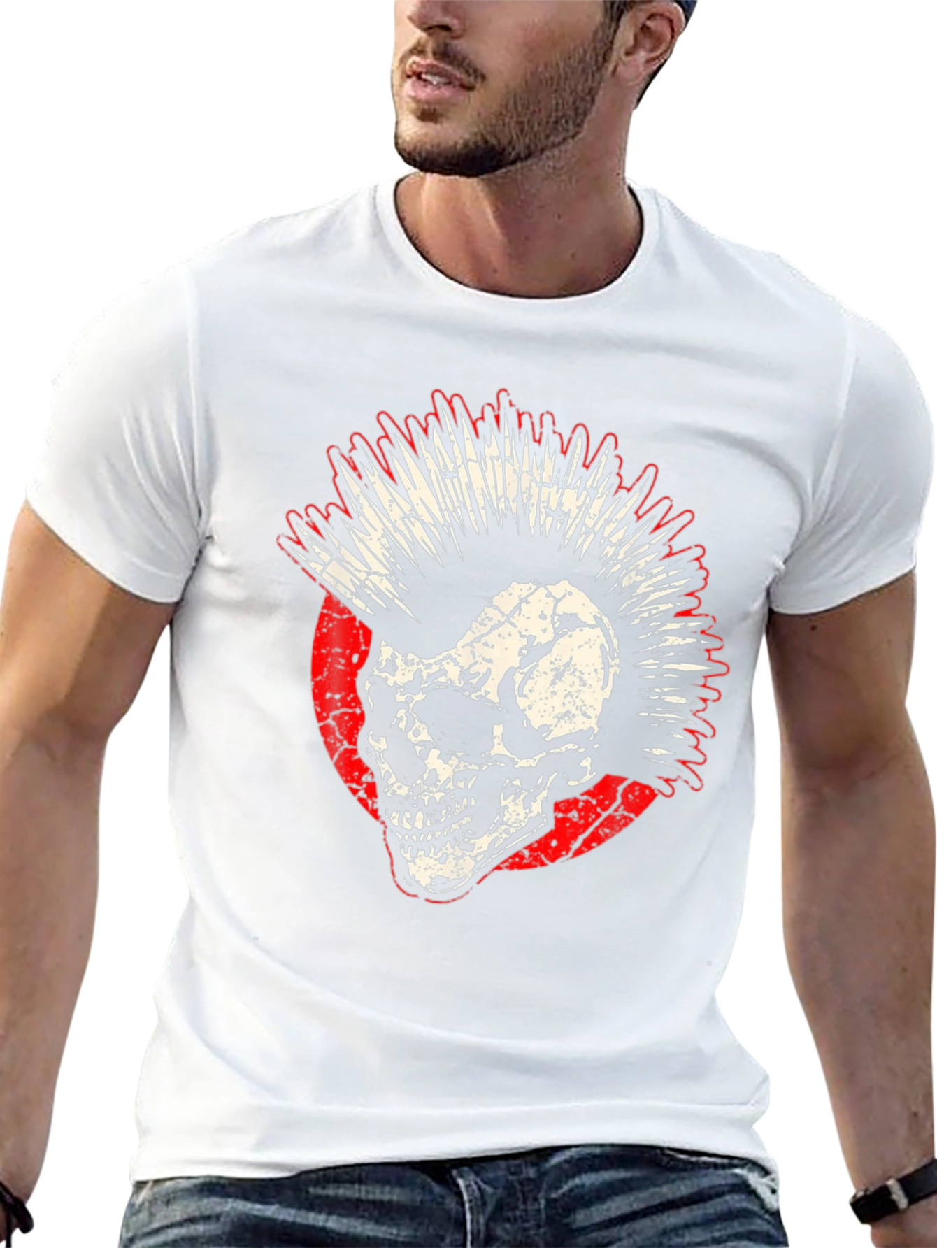 Punk Skull Graphic Tee - Rocker Style Shirt