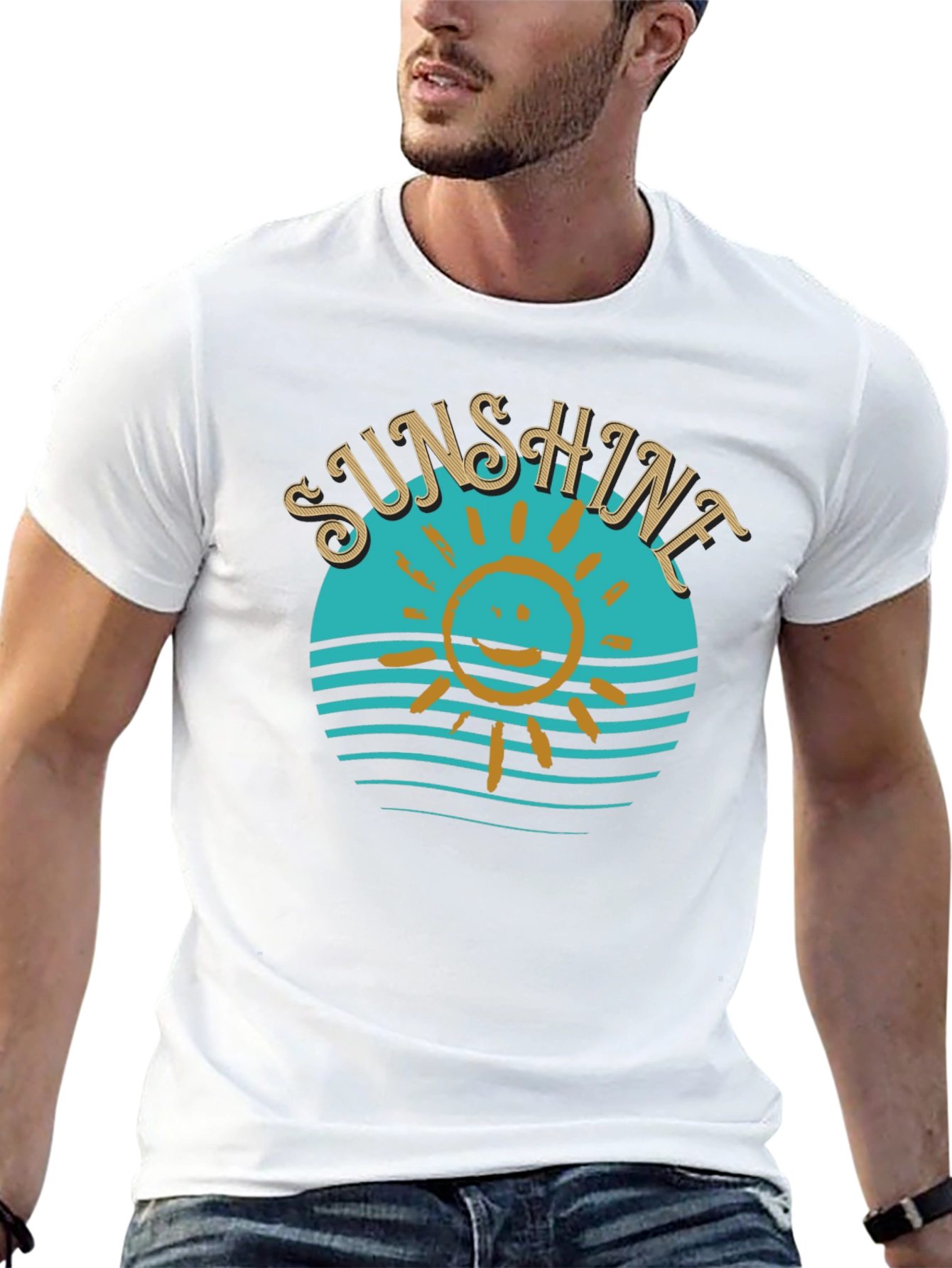 Sunshine Graphic T-Shirt Black Cotton Tee