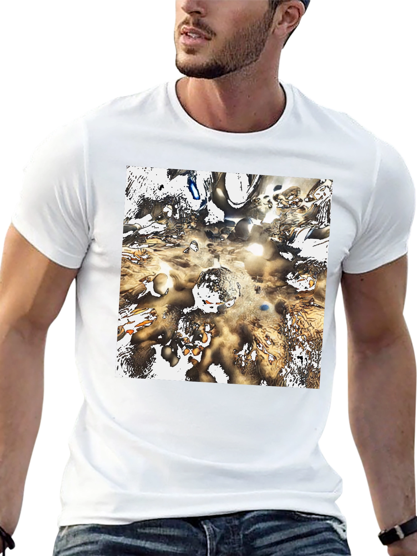Abstract Art Graphic Print Black T-Shirt
