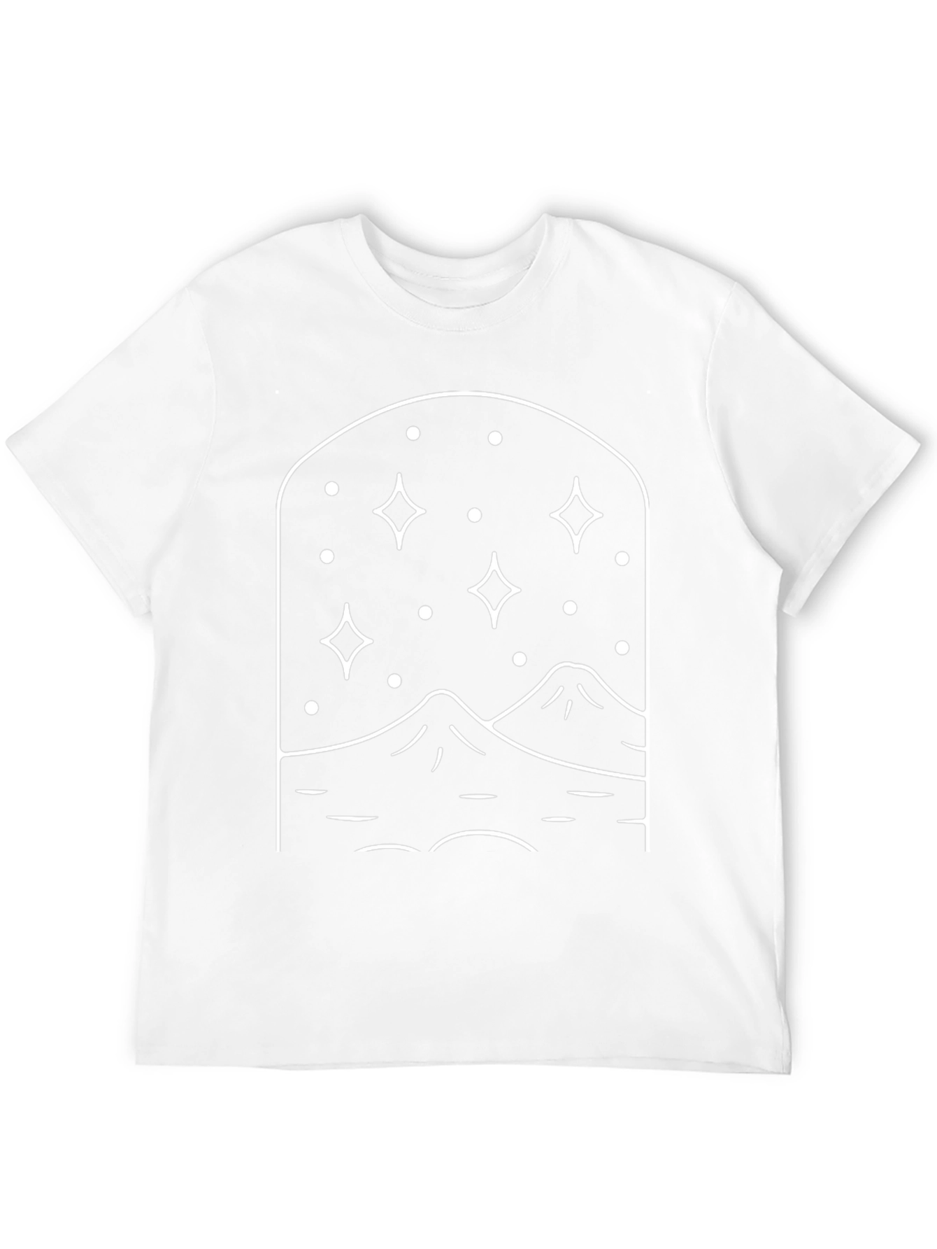 Night Sky Mountain Graphic Tee - Black