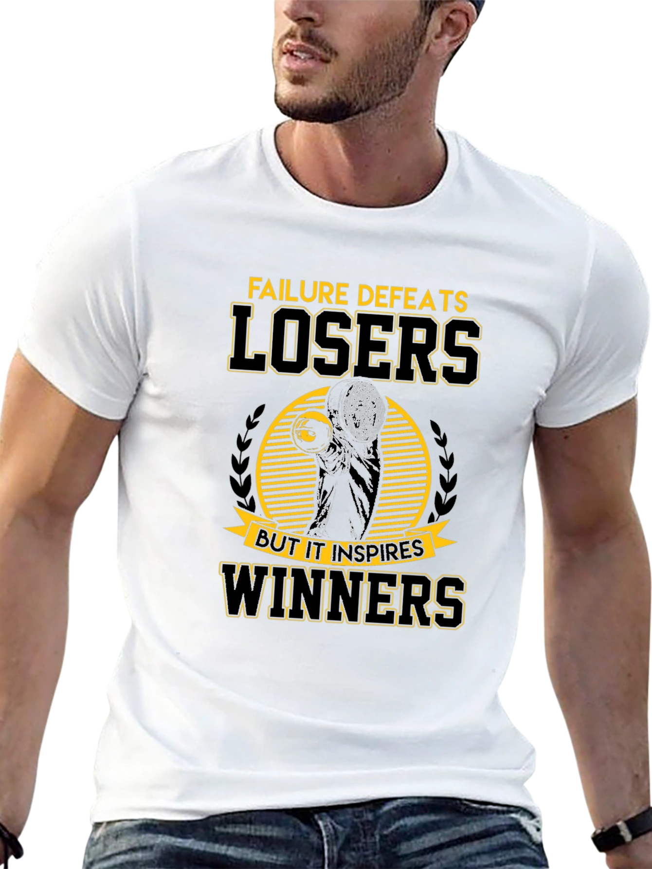 Failure Defeats Losers Inspires Winners Black T-Shirt