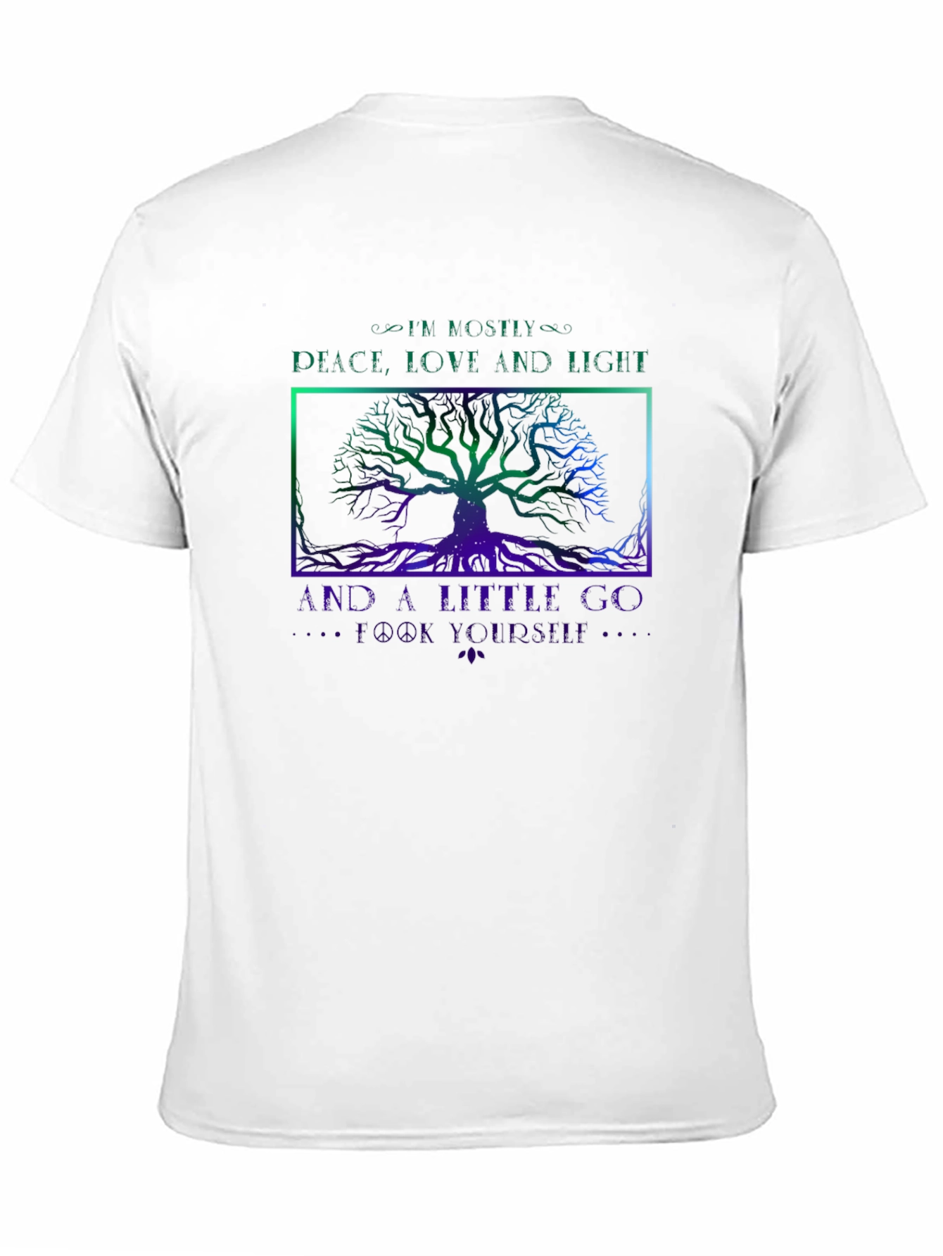 Peace Love Light T-Shirt - Graphic Tree Design
