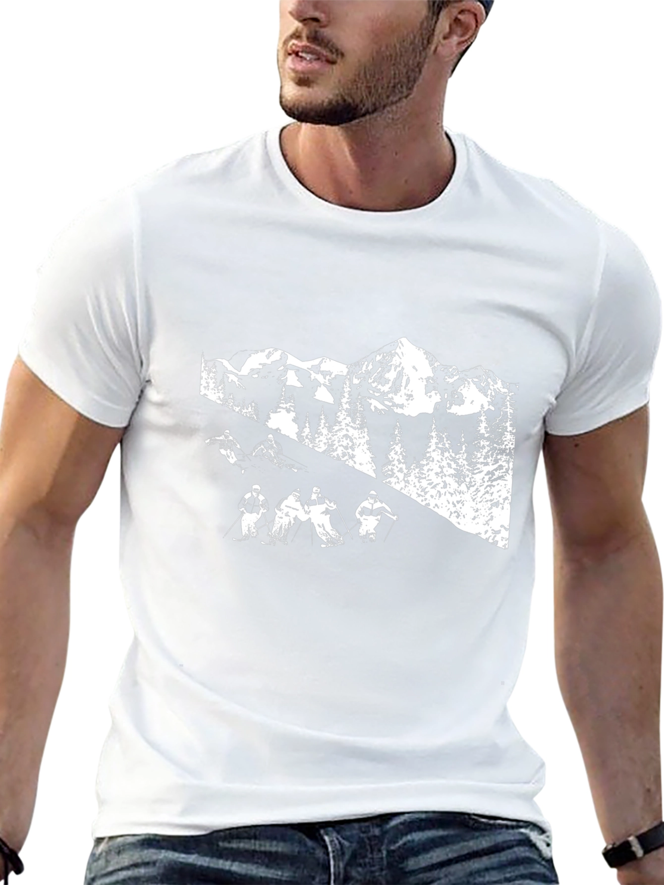 Black Ski Mountain T-Shirt