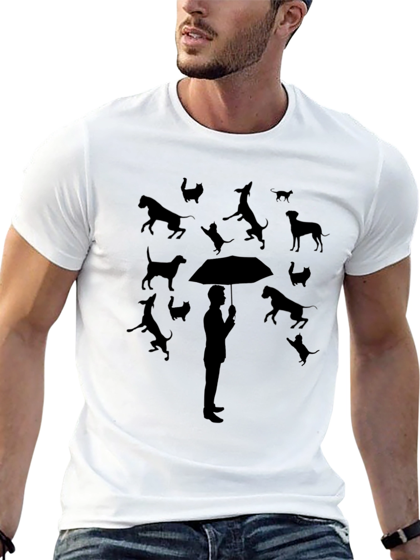 Dog and Cat Rain T-Shirt