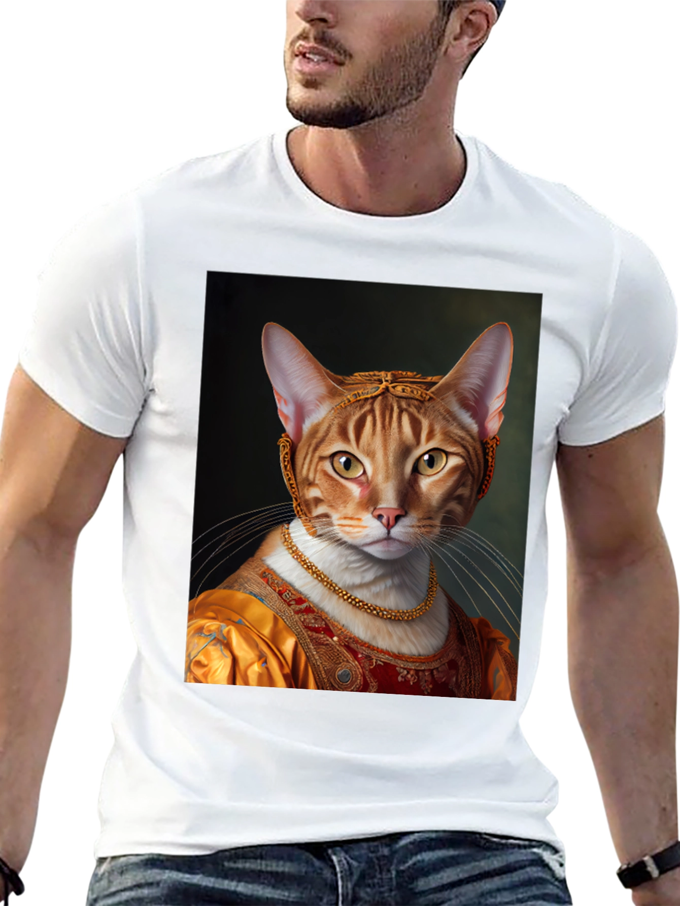 Renaissance Cat Portrait Graphic Tee