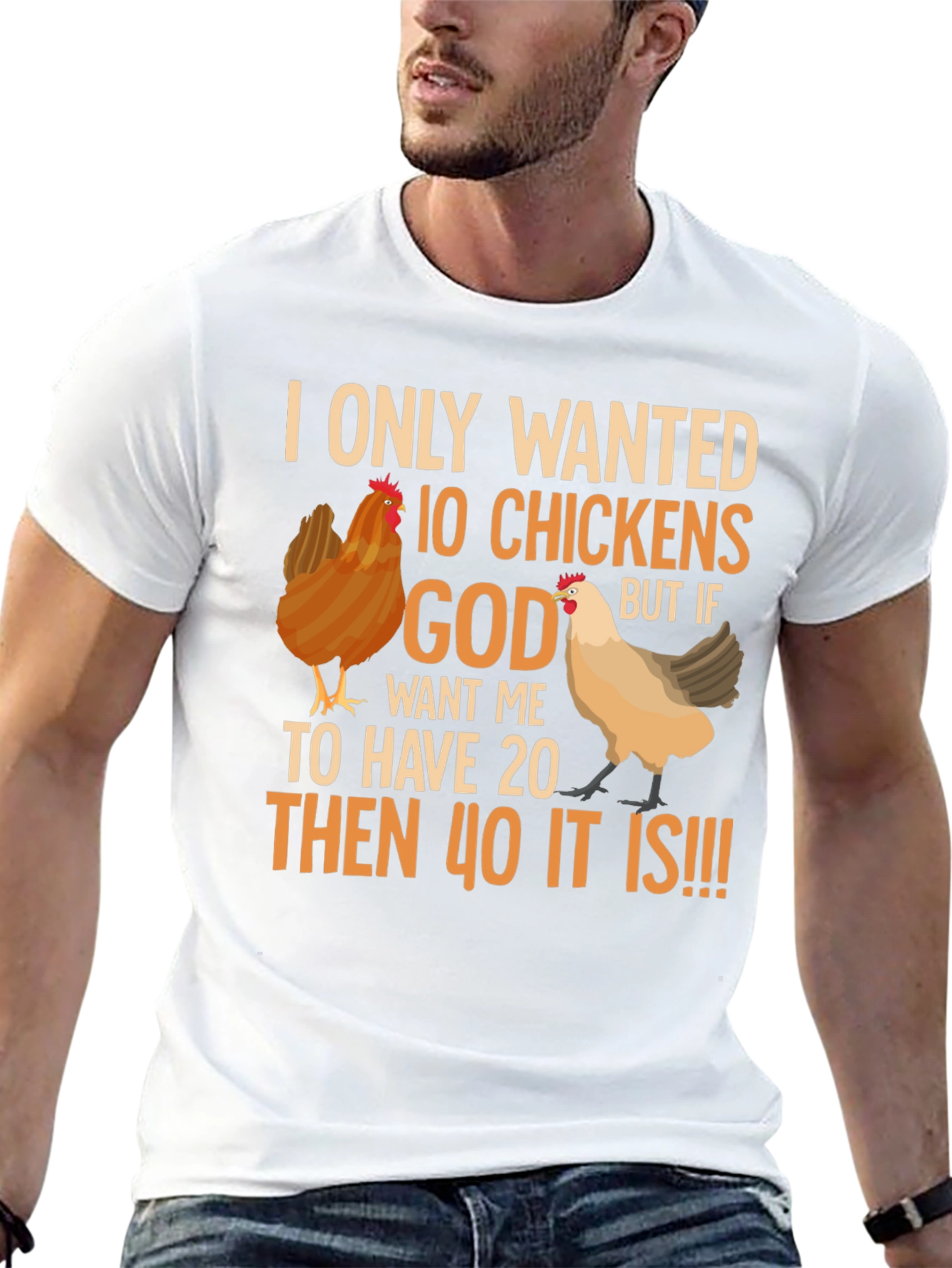Funny Chicken Lover T-Shirt: 10 Chickens or 40!