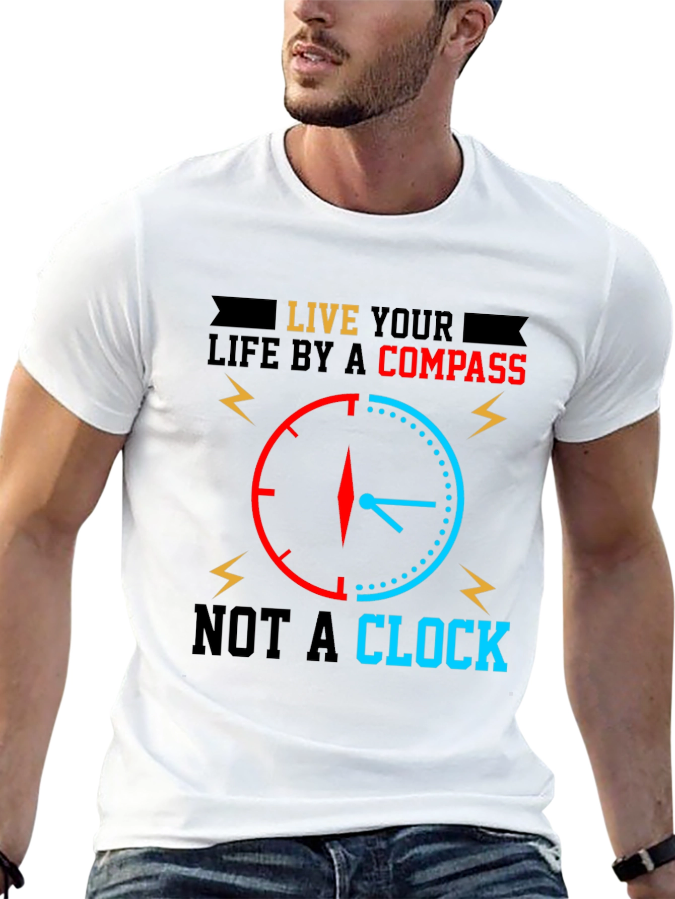 Compass vs Clock Graphic Tee - Live Your Life