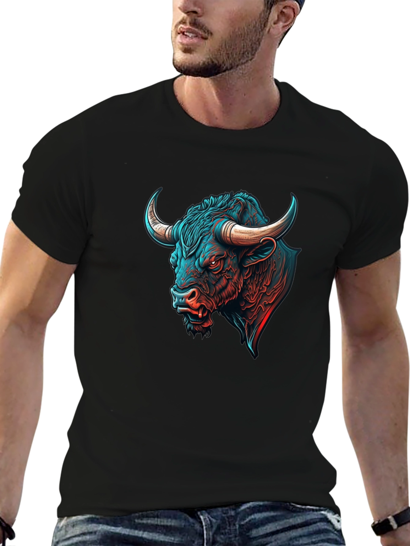 Bull Graphic Tee - Bold Design