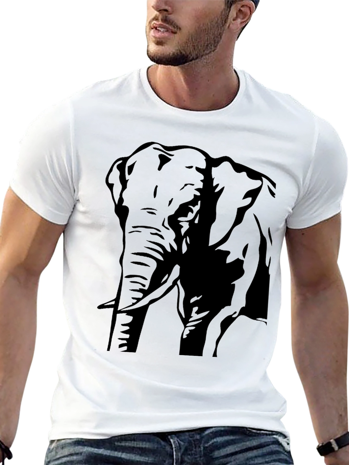 Elephant Graphic Tee - Mens Black T-Shirt