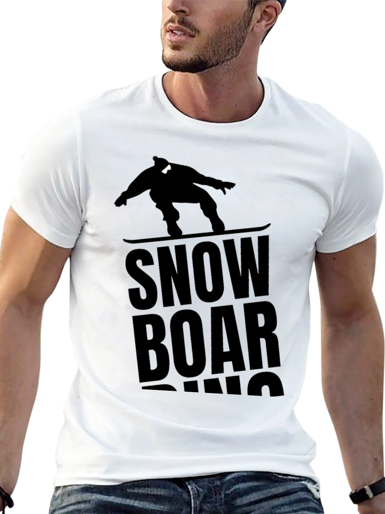 Snowboarding Graphic T-Shirt - Black