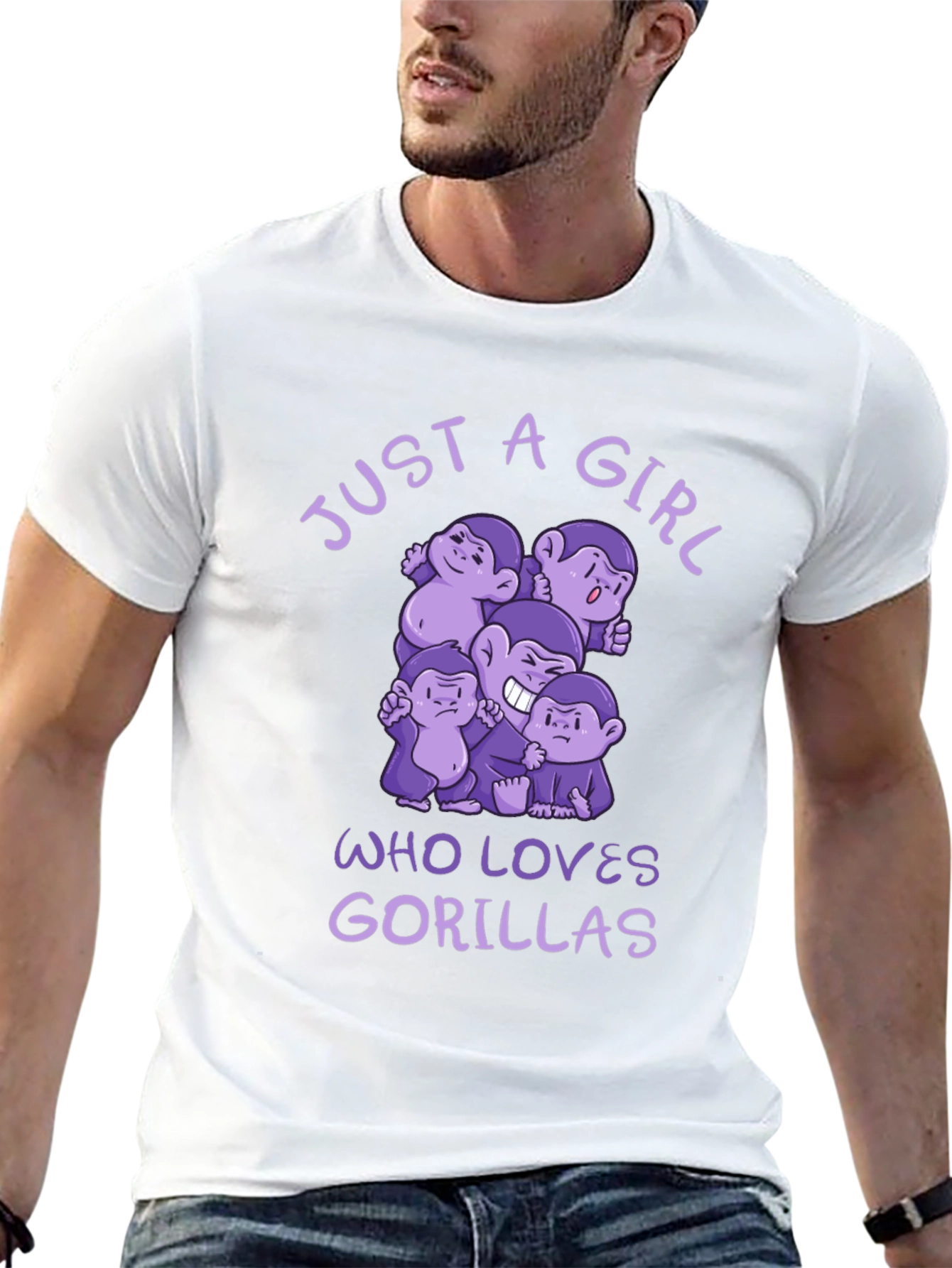 Just A Girl Who Loves Gorillas Black T-Shirt