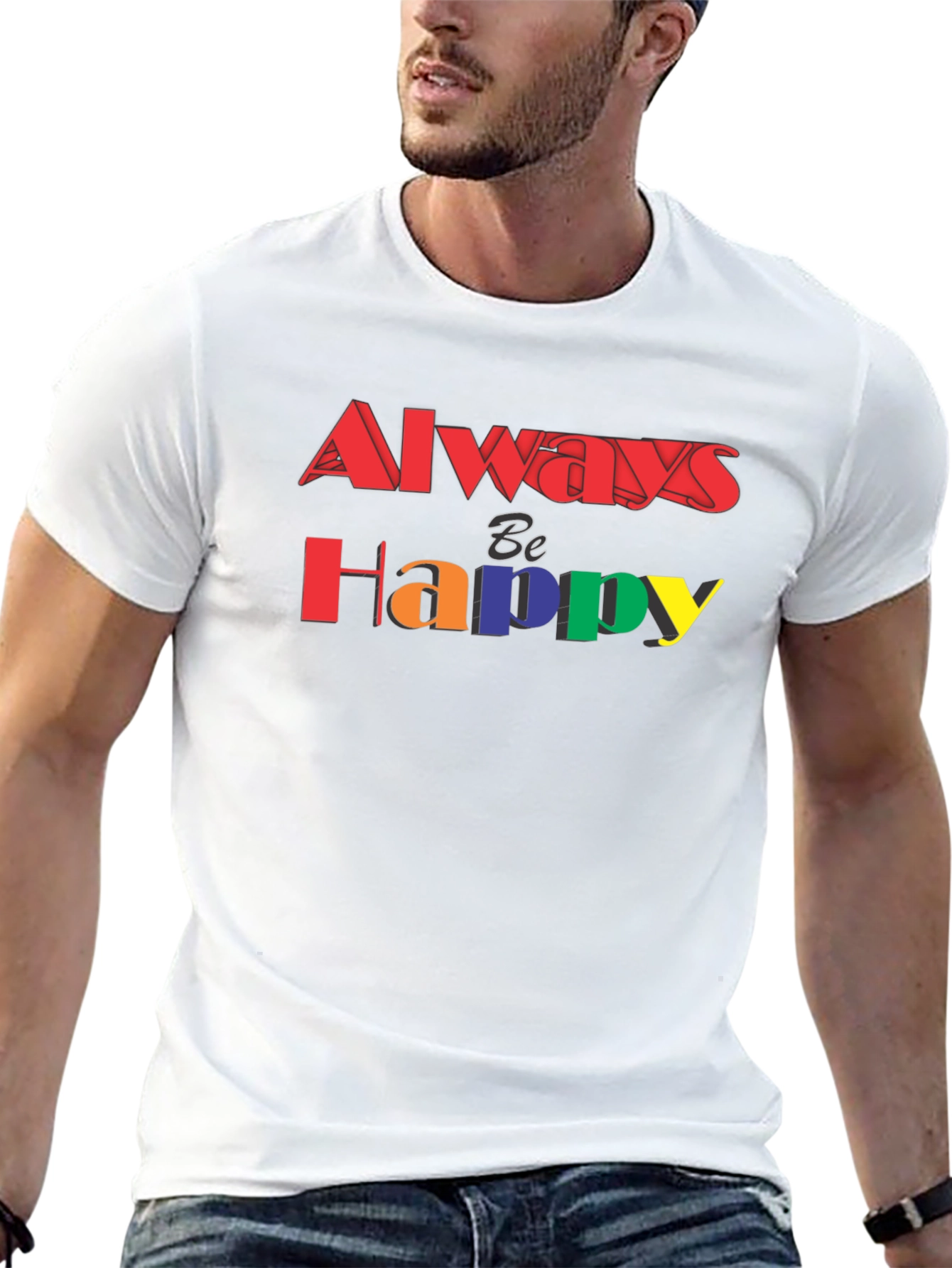 Always Be Happy Graphic Tee - Black T-Shirt