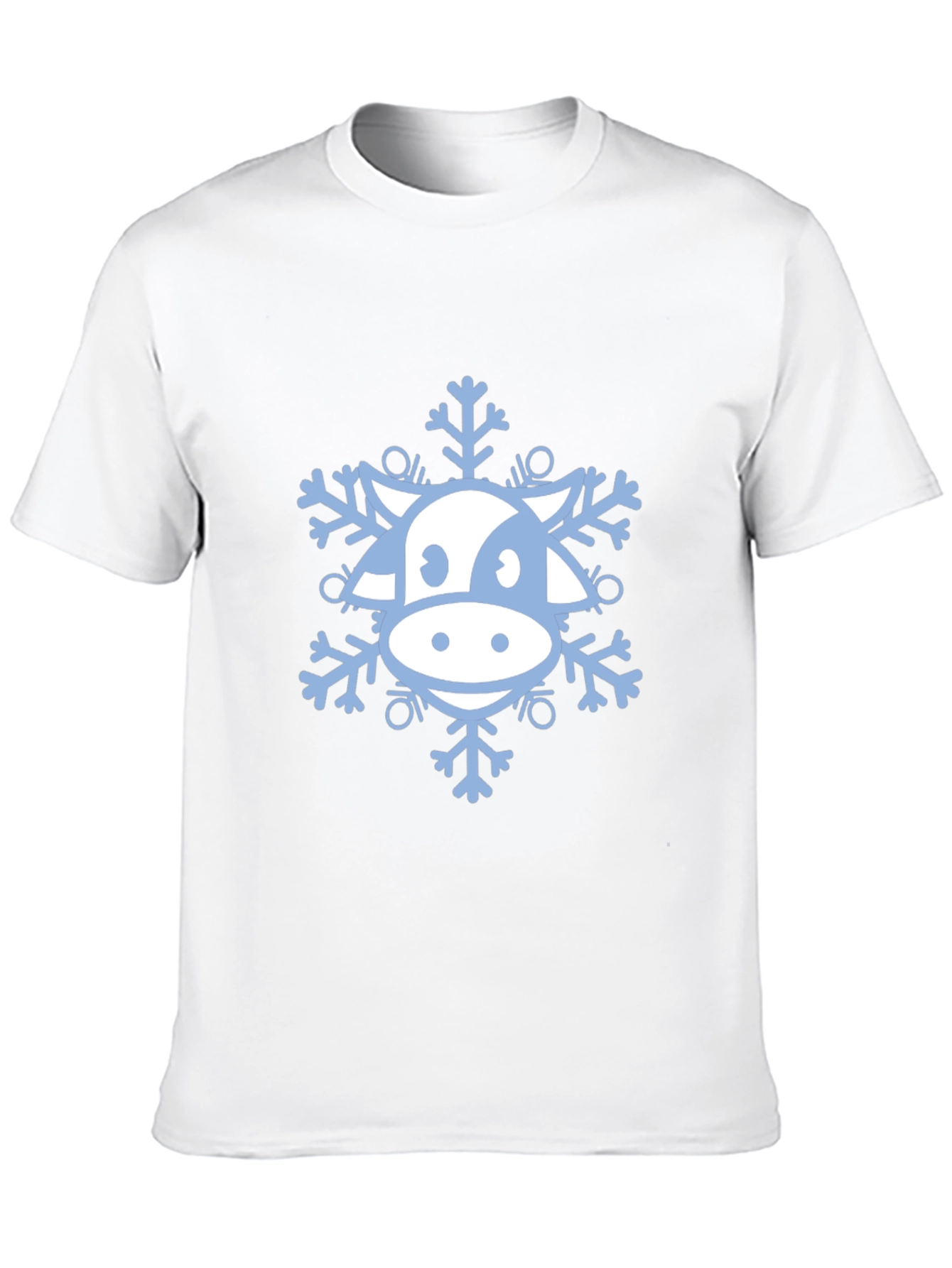 Cow Snowflake Graphic Tee - Winter Holiday Apparel