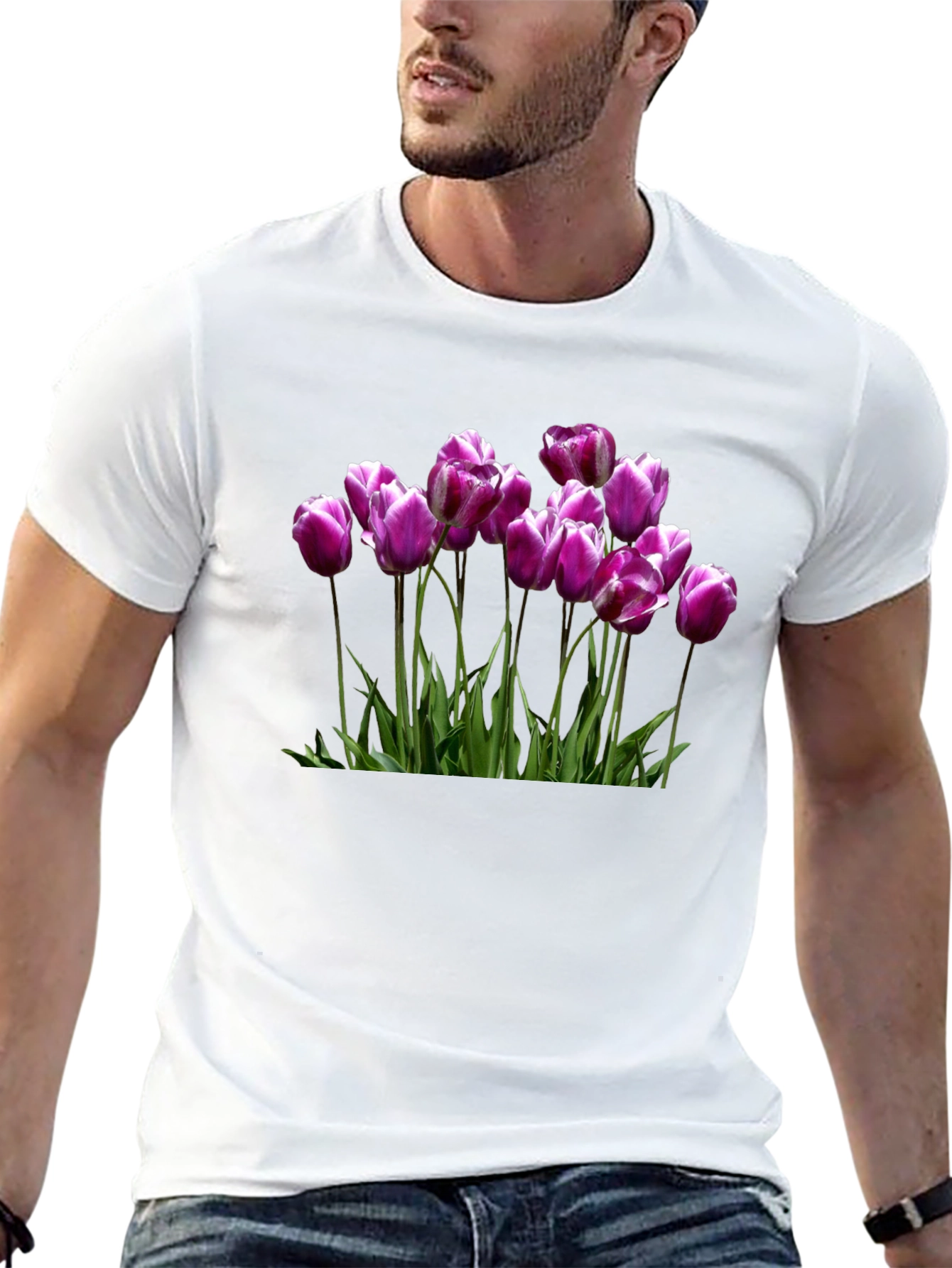 Tulip Graphic Black T-Shirt