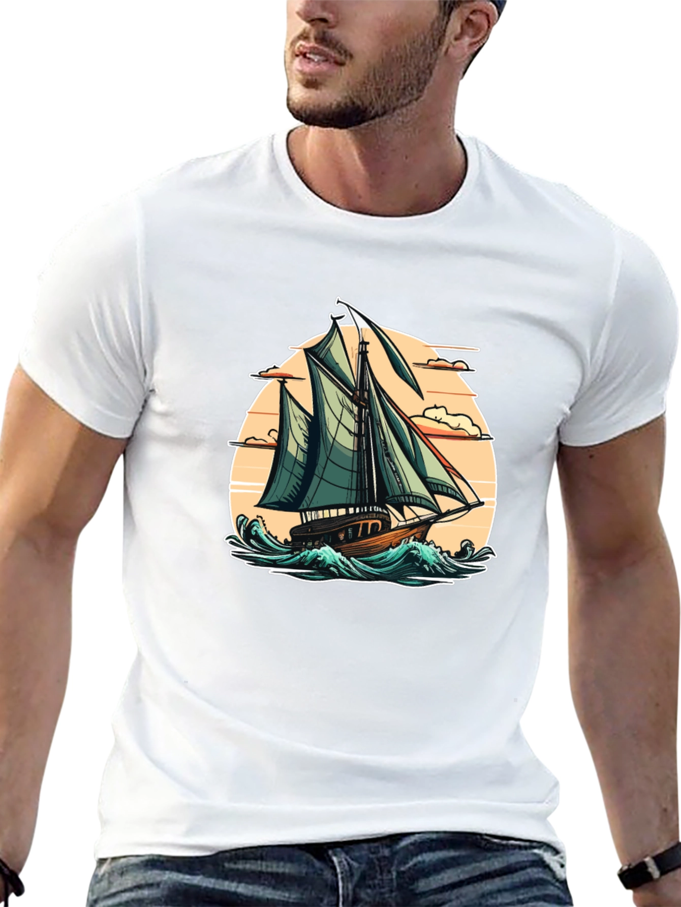 Sailboat Graphic Tee - Coastal Style
