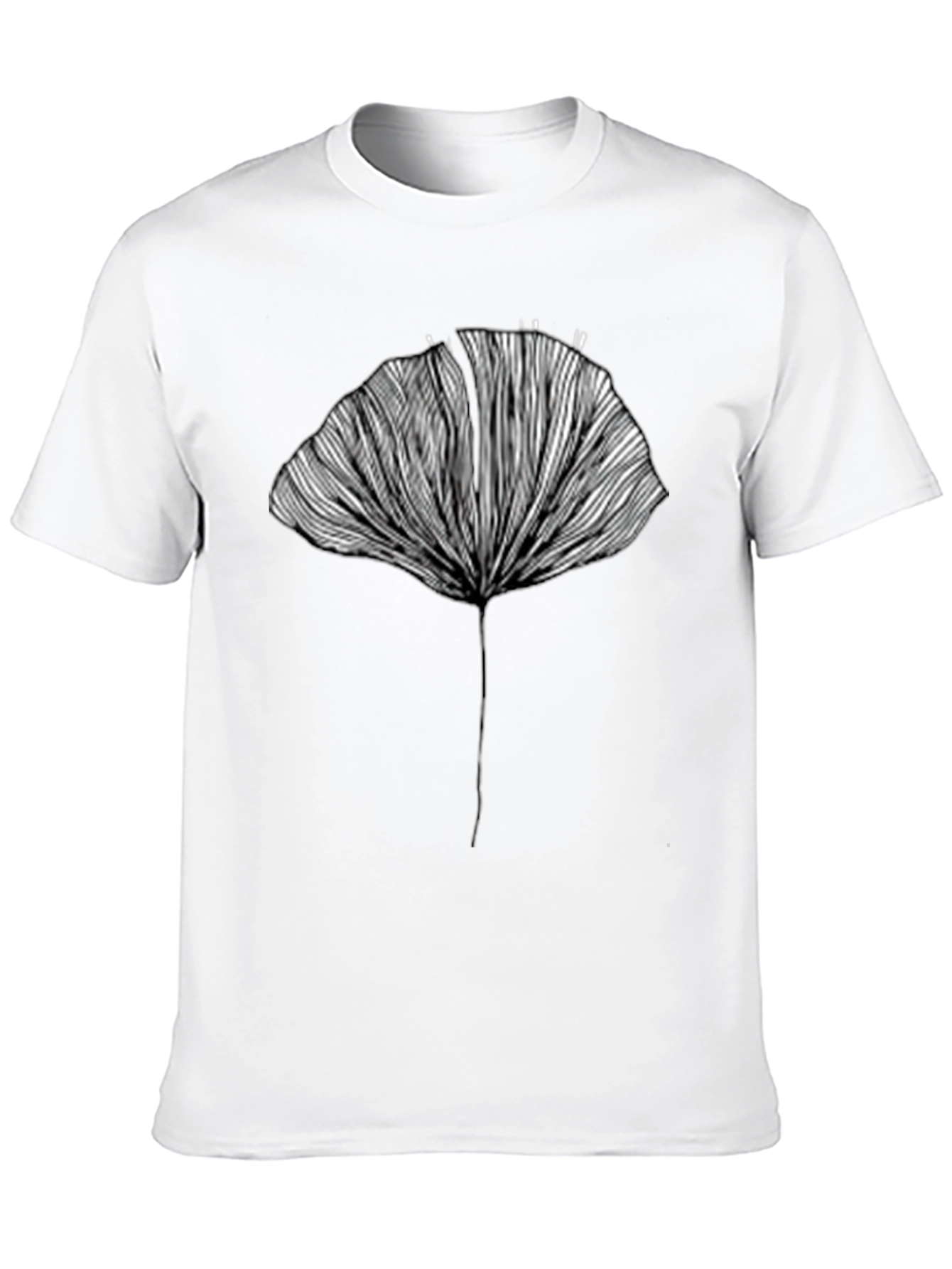 Abstract Ginkgo Leaf Graphic Tee - Unisex Black T-Shirt