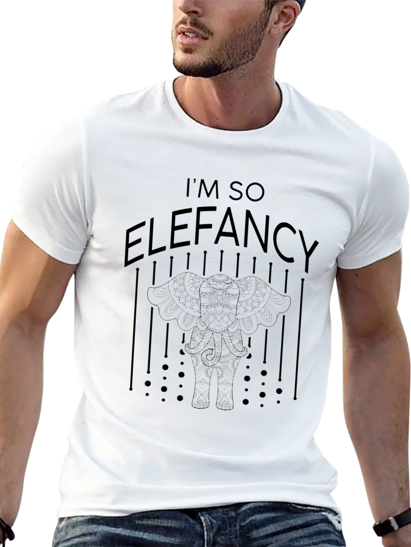 Im So Elefancy Graphic Tee - Black Cotton T-Shirt