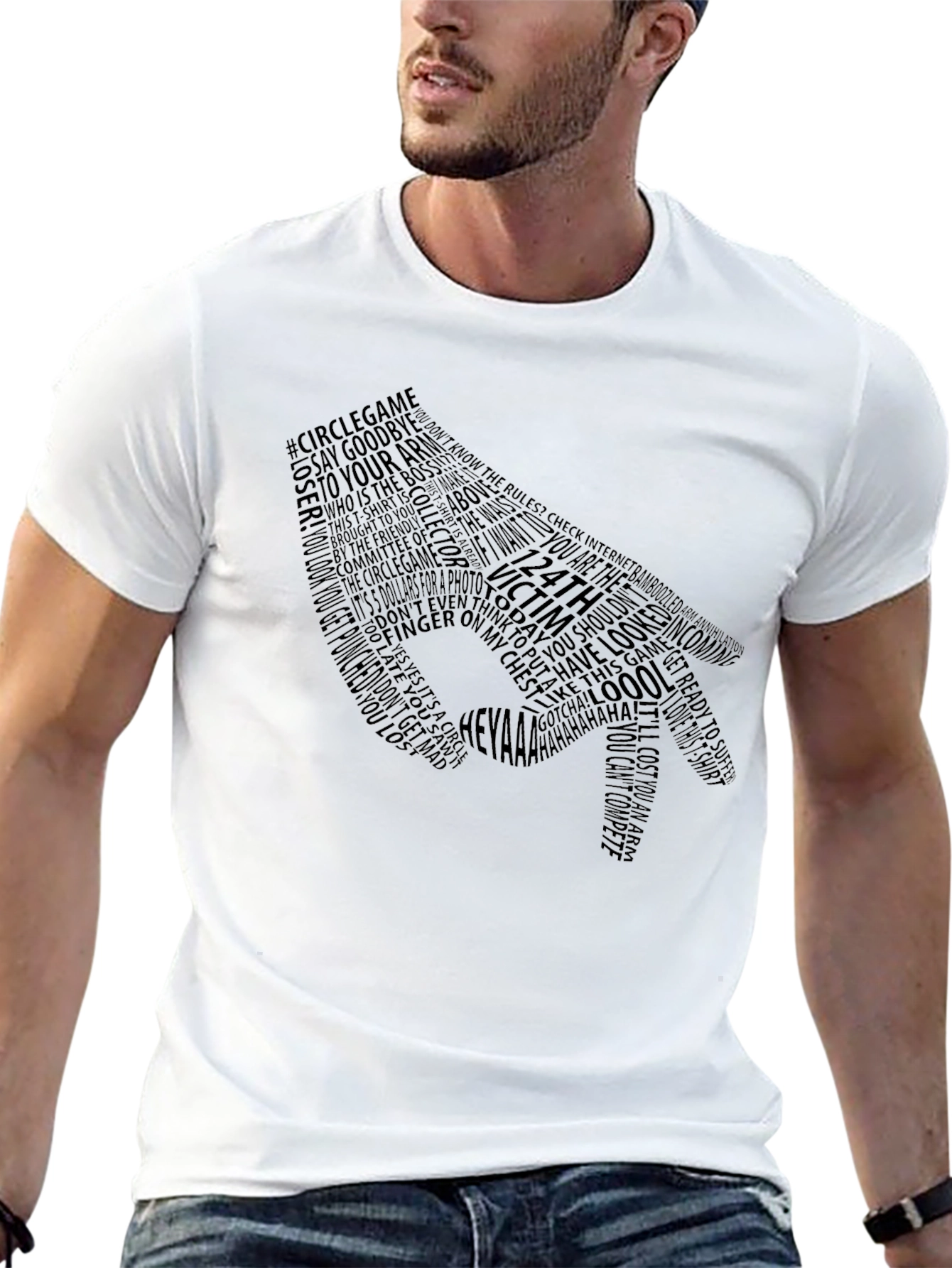 Circle Game Typography Black T-Shirt
