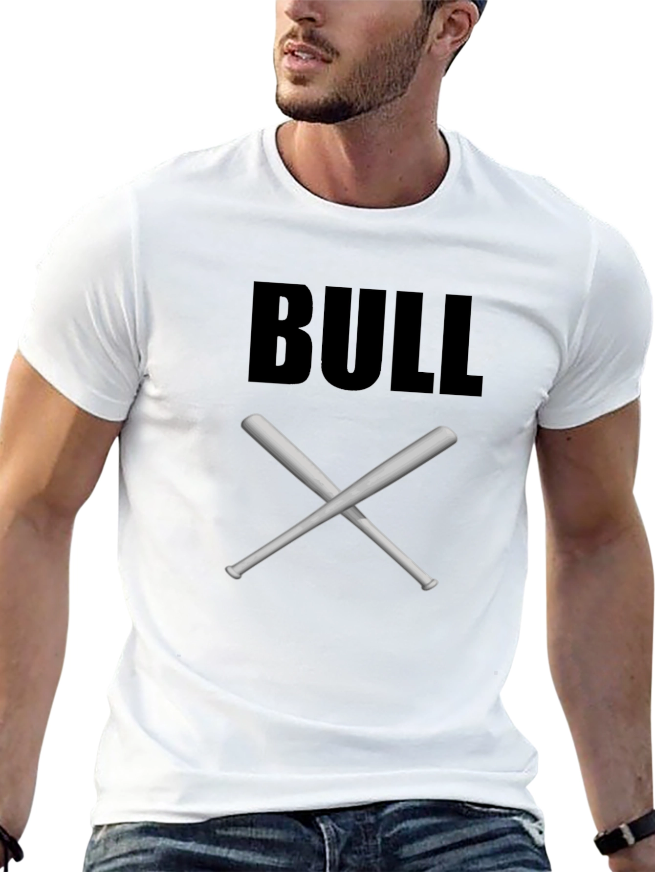 Bull Baseball Bats Black Graphic Tee