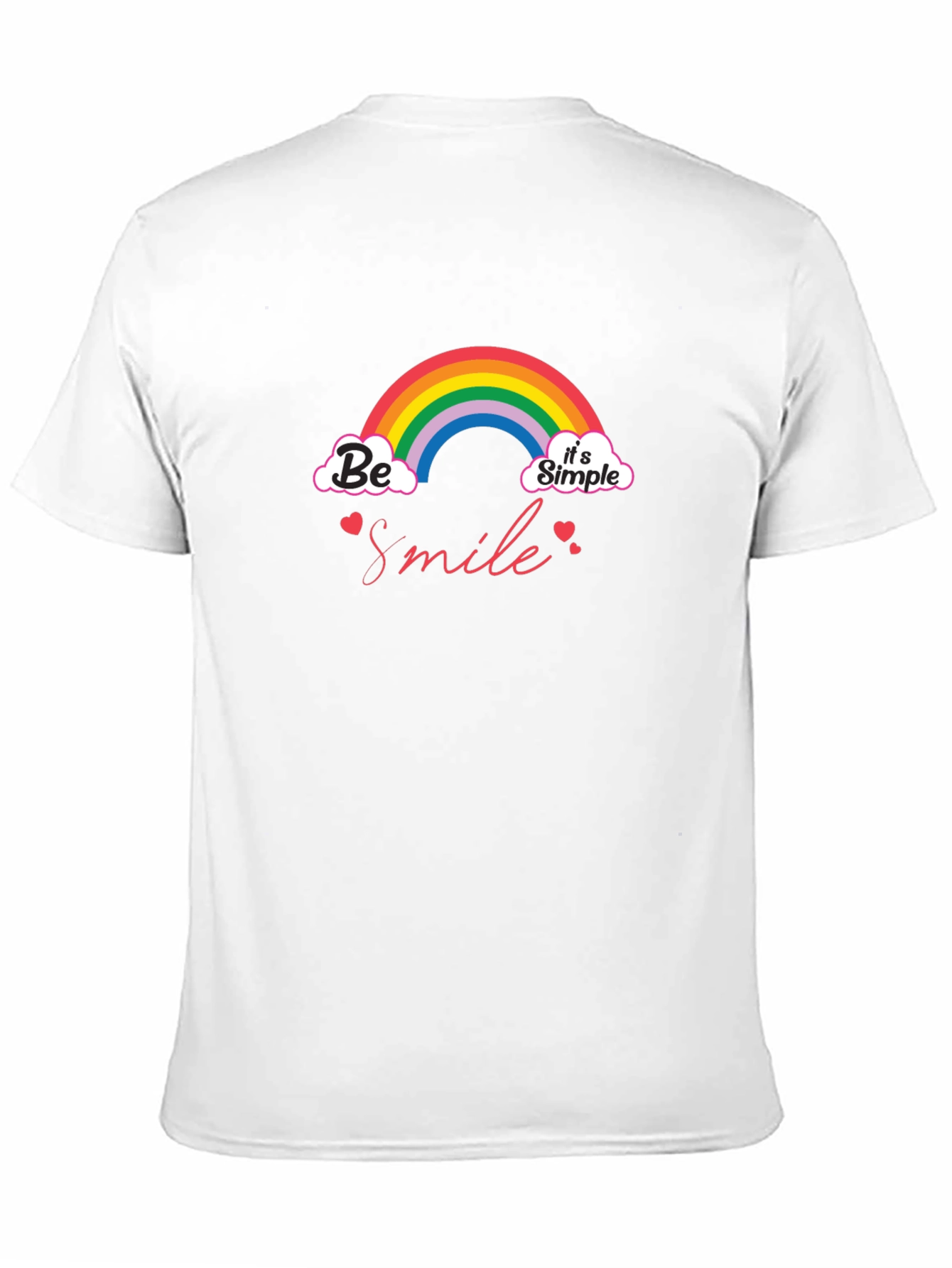 Be Smile Rainbow Graphic T-Shirt - Black