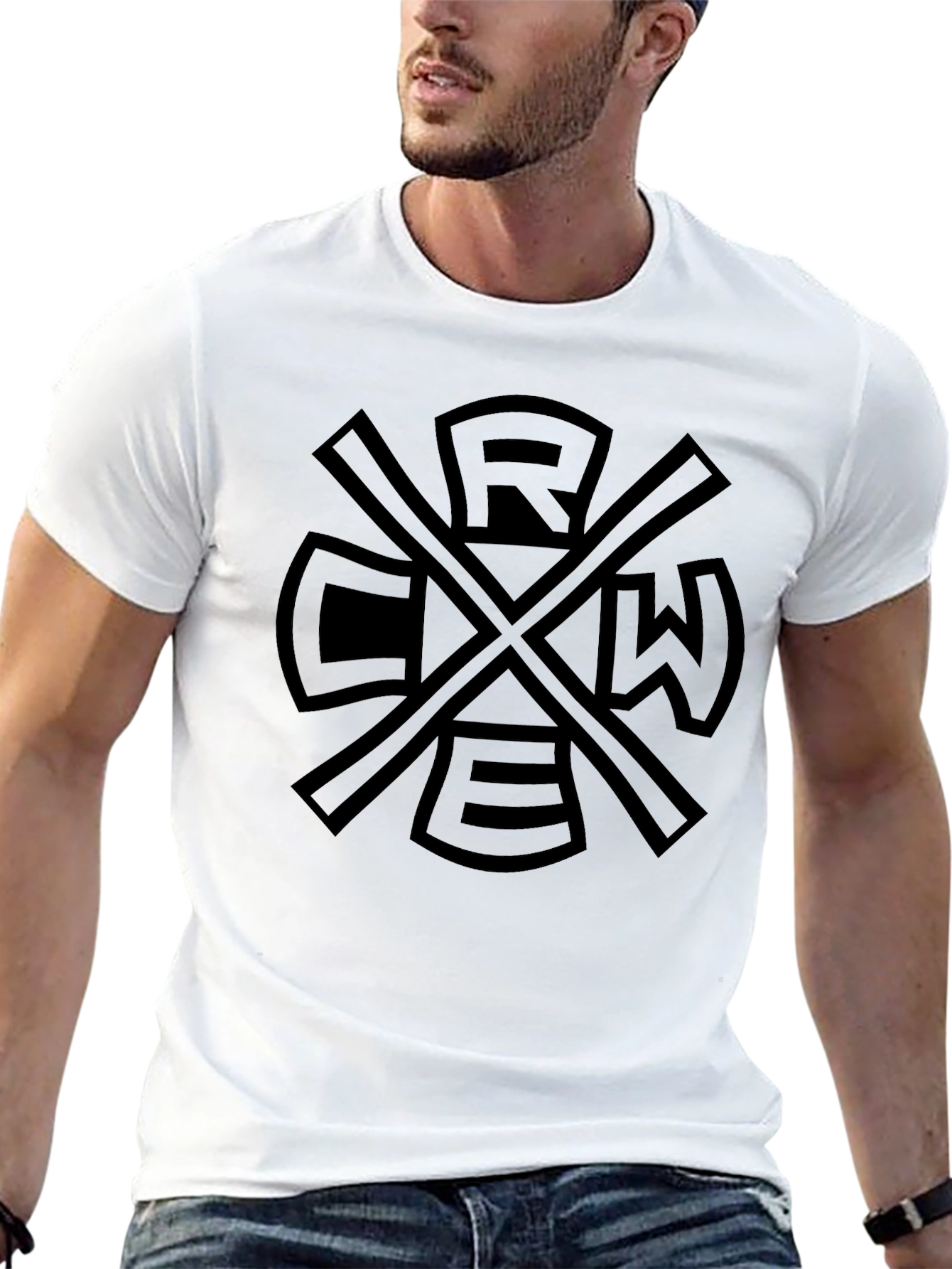 Crew Graphic Tee - Black Cotton Blend