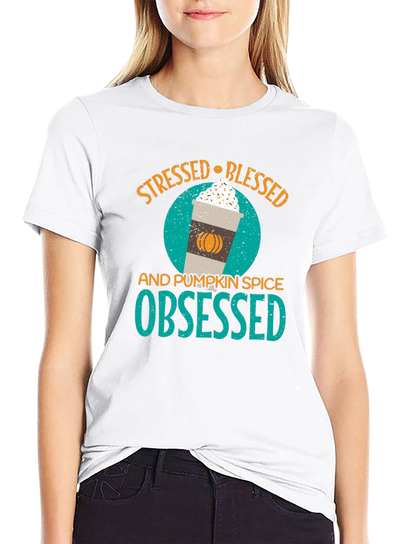 Stressed Blessed Pumpkin Spice Obsessed T-Shirt