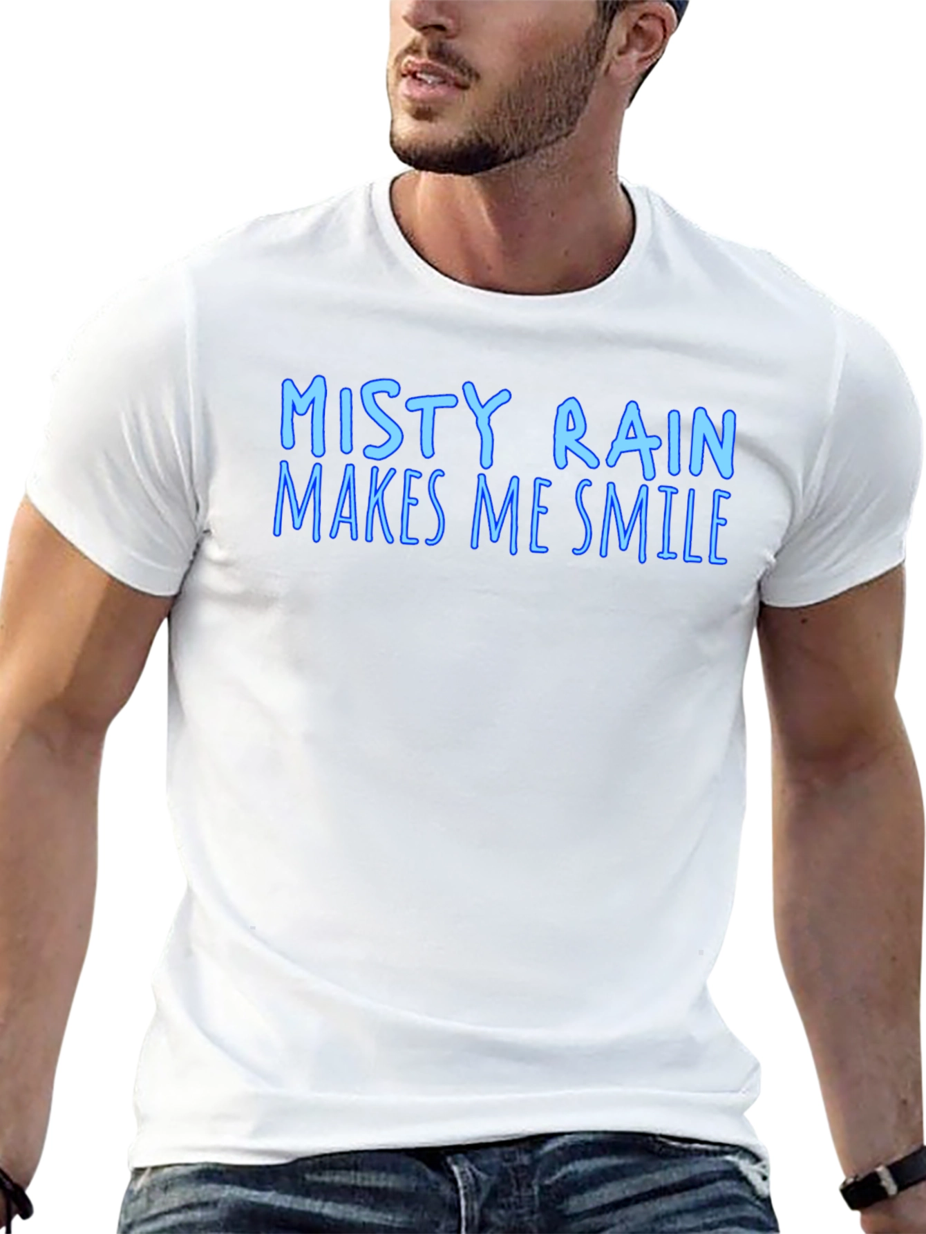 Misty Rain Makes Me Smile Black T-Shirt