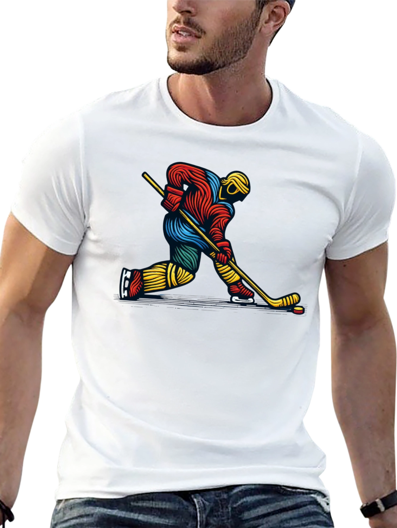 Hockey Player Graphic Tee - Stylish and Unique!
