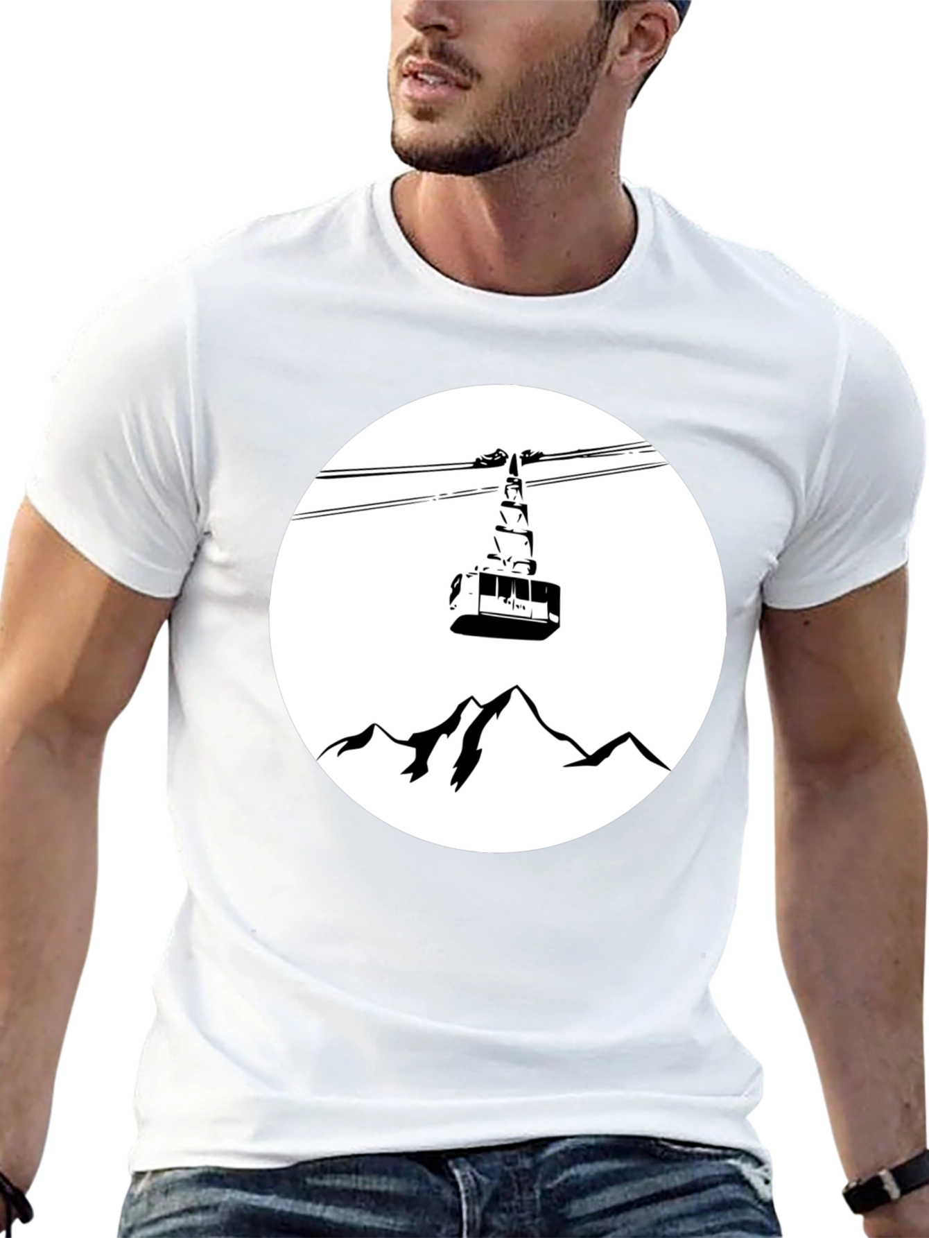 Mountain Gondola Graphic Tee - Black