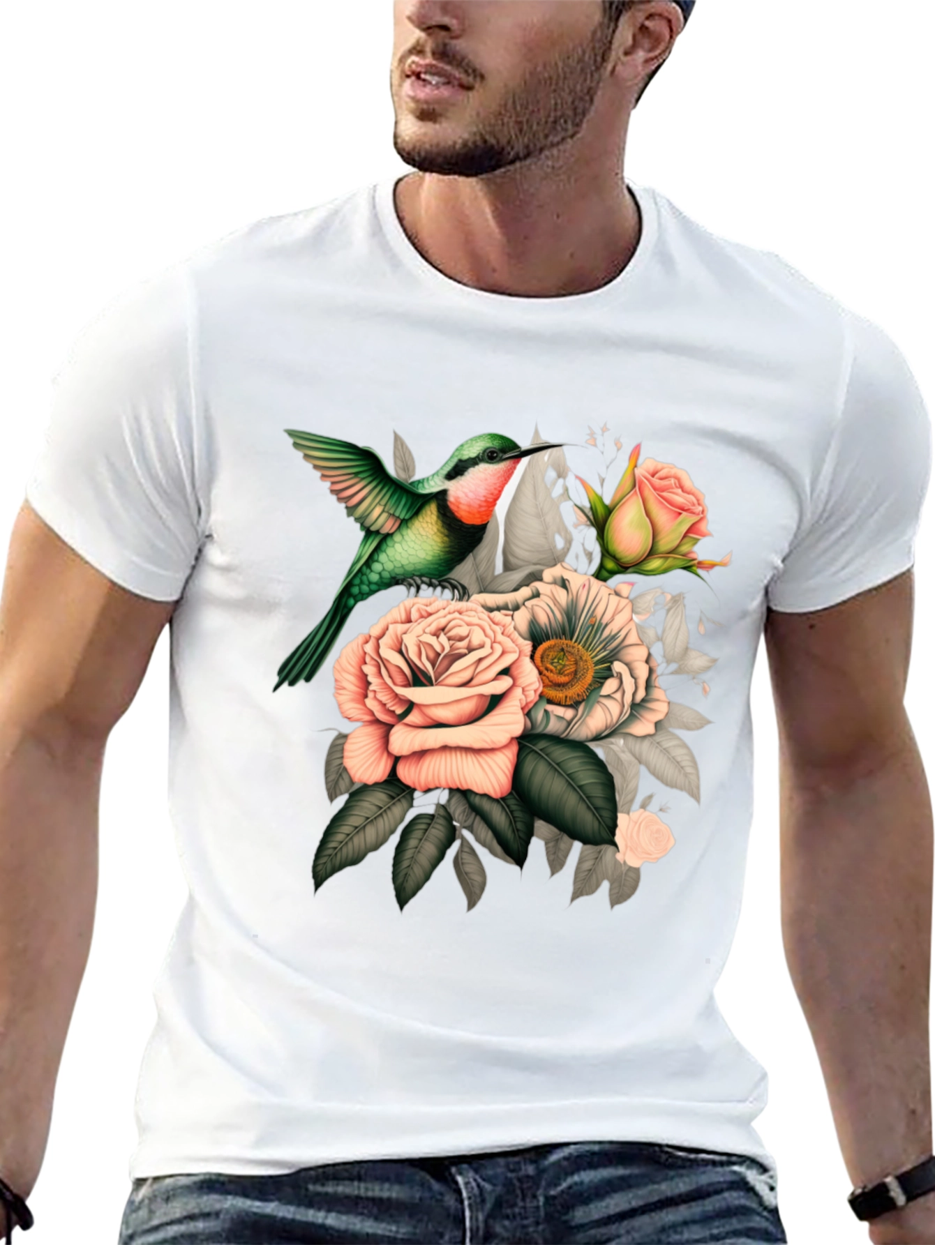 Hummingbird Floral Graphic T-Shirt