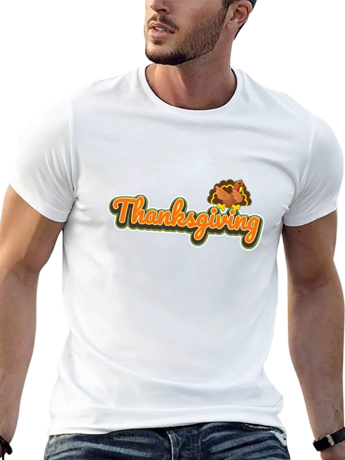 Thanksgiving Turkey Graphic Tee - Soft Black T-Shirt