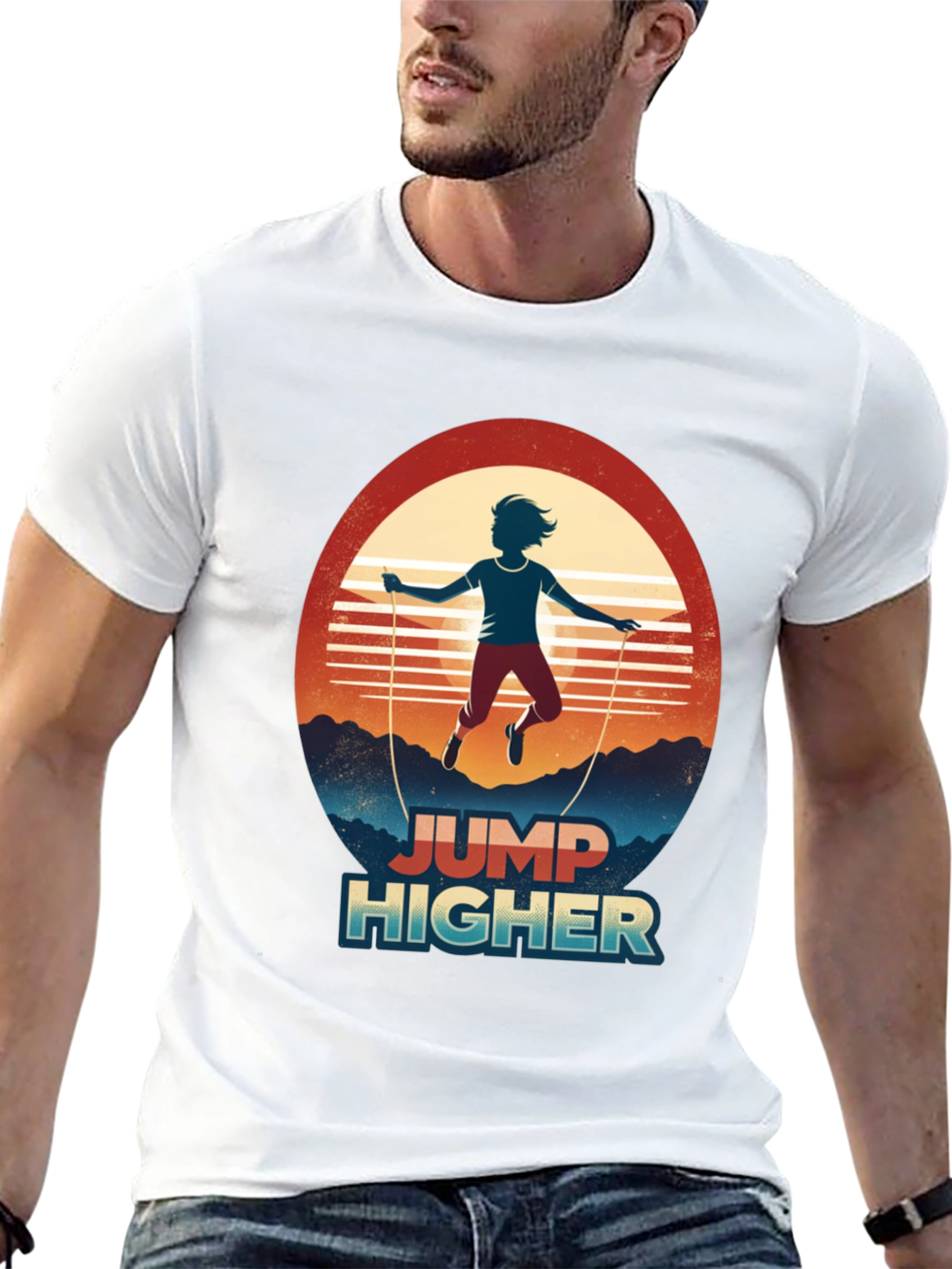 Jump Higher Graphic Tee - Retro Style
