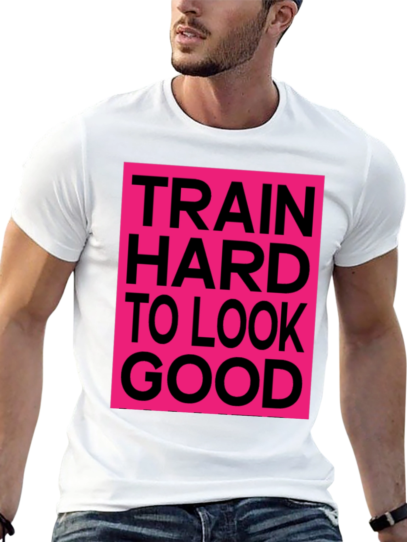Train Hard Graphic Tee - Black Cotton Casual Shirt
