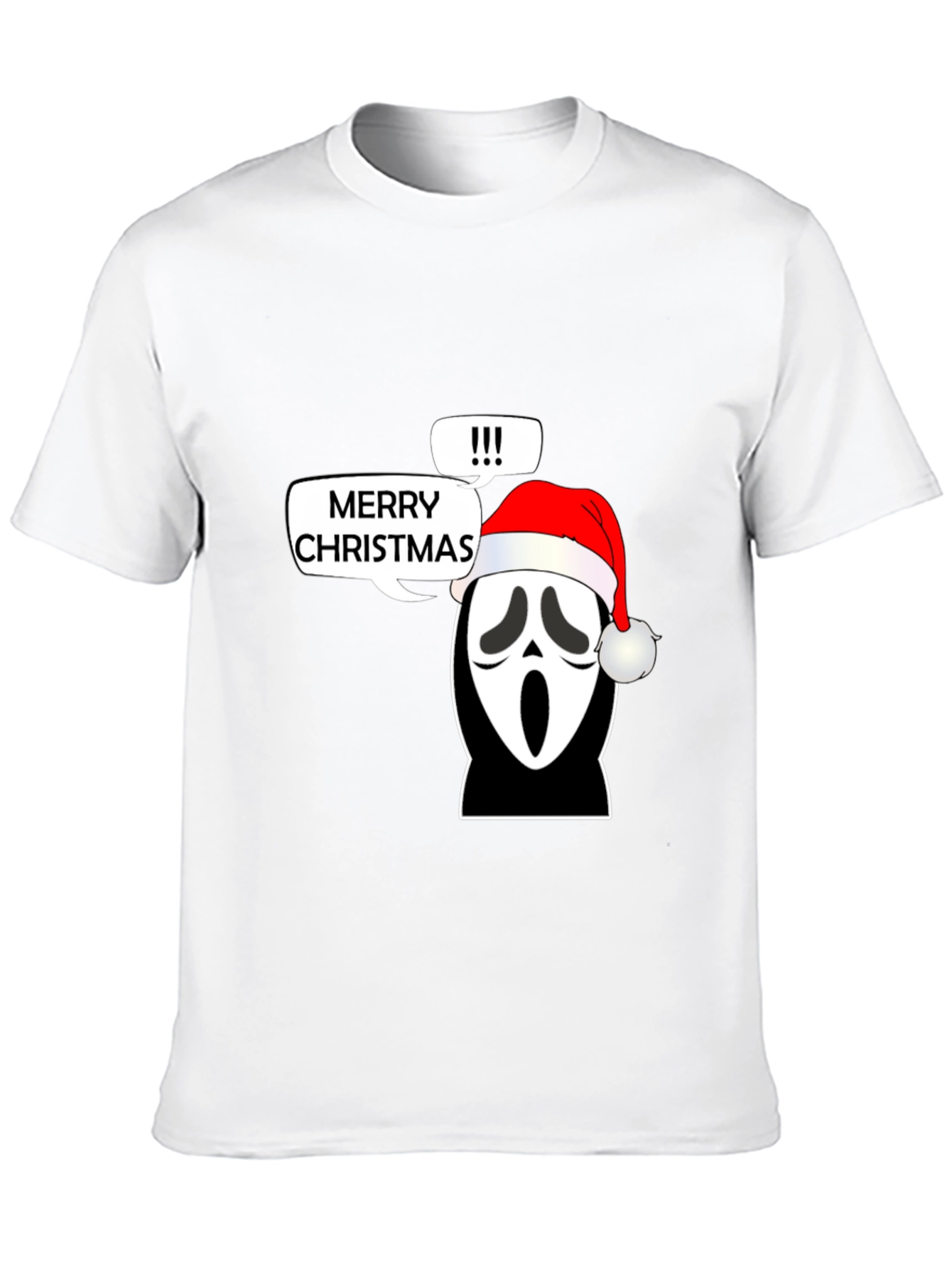 Ghost Face Merry Christmas Graphic T-Shirt