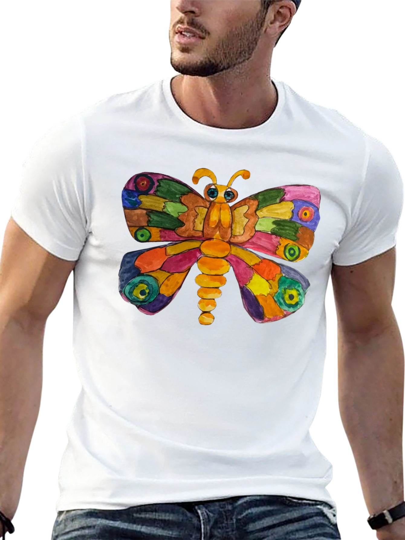 Colorful Butterfly Graphic T-Shirt
