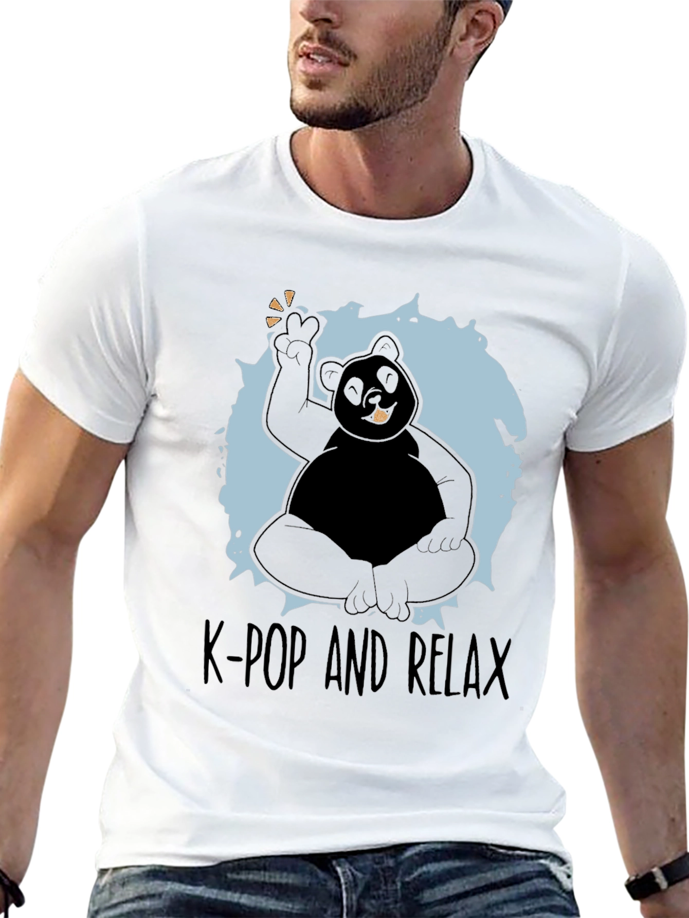 K-Pop and Relax T-Shirt - Panda Design