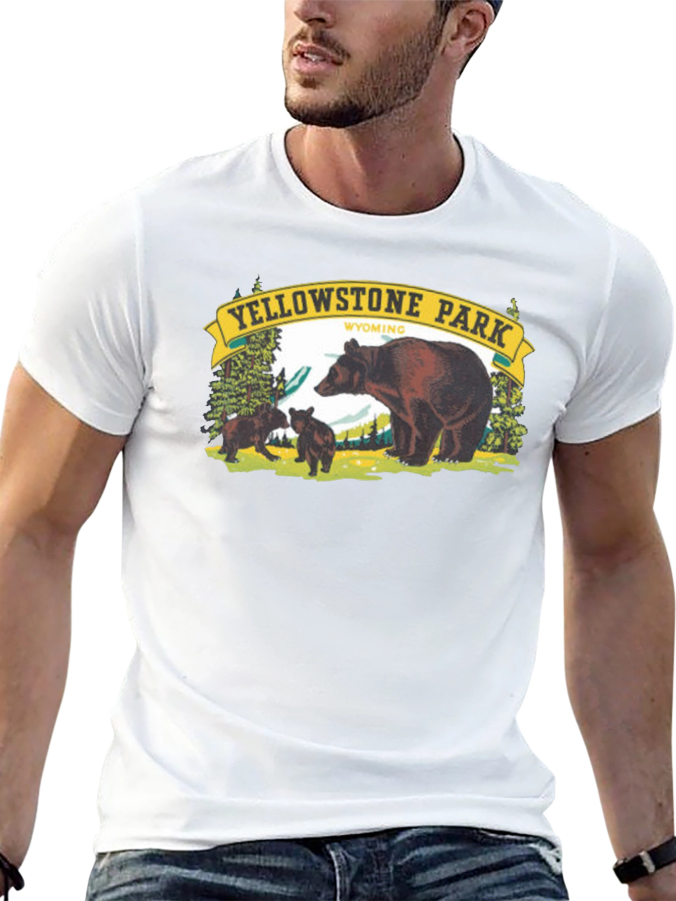 Yellowstone Park Graphic T-Shirt - Bear Family