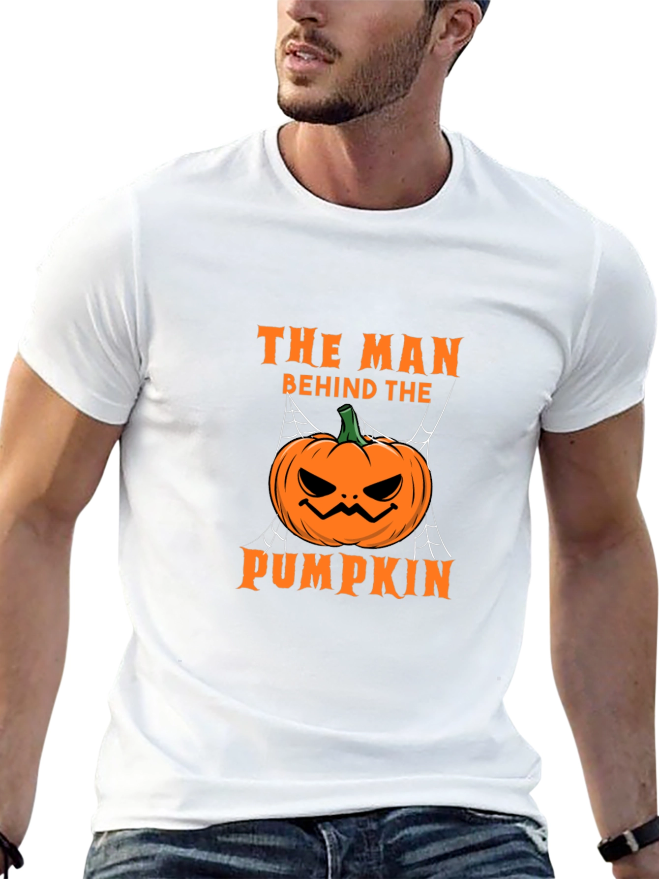 The Man Behind the Pumpkin Halloween Graphic Tee