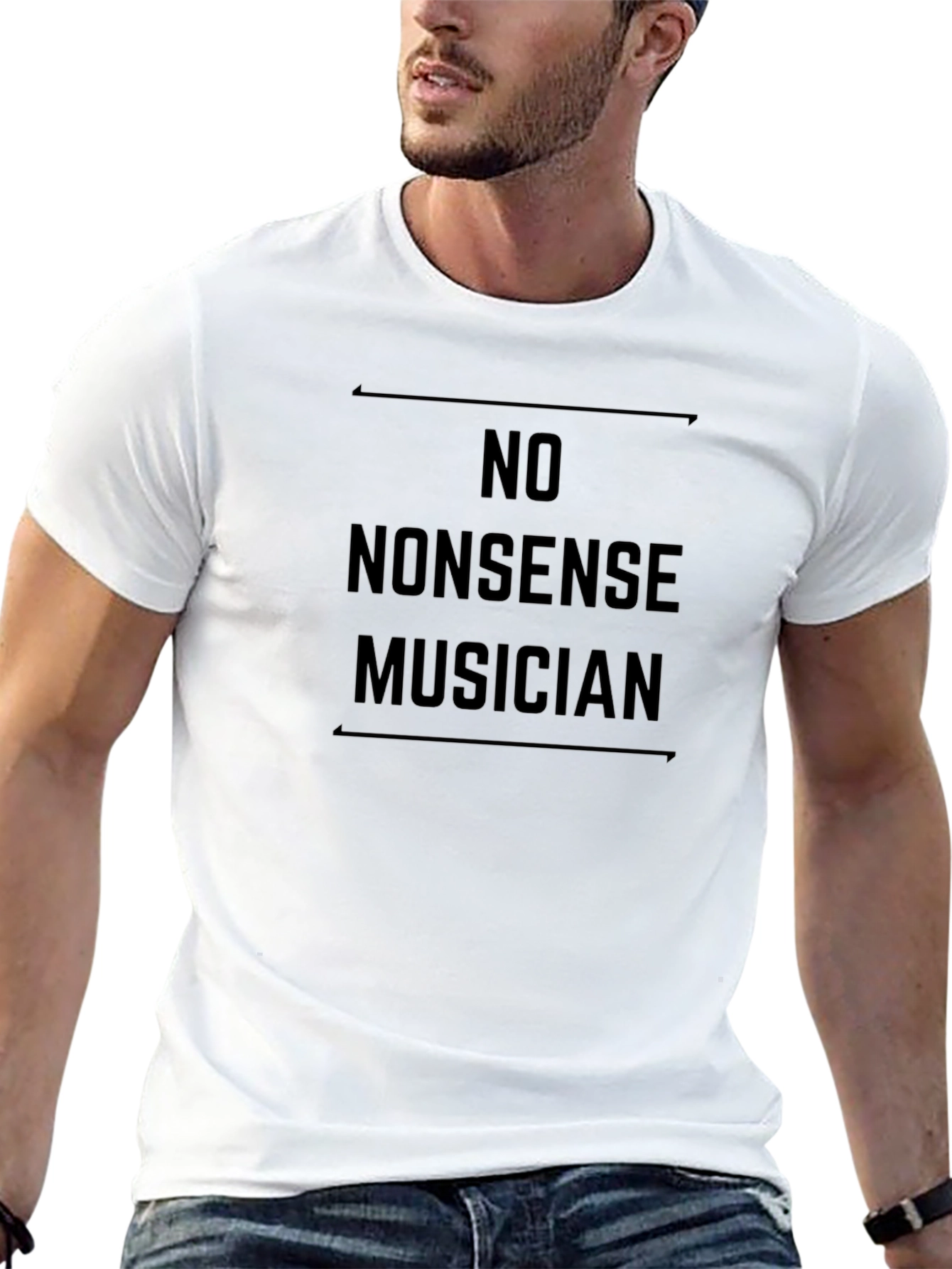 No Nonsense Musician Black Graphic T-Shirt