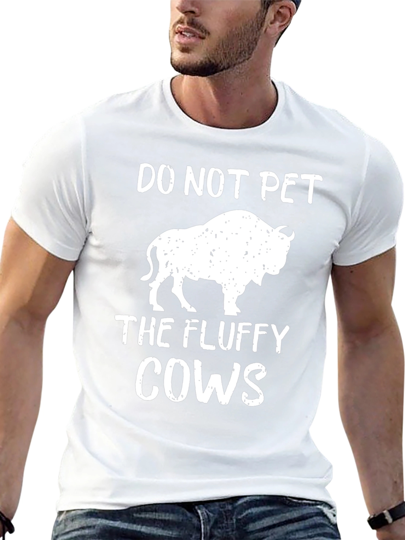 Do Not Pet The Fluffy Cows Bison Graphic T-Shirt