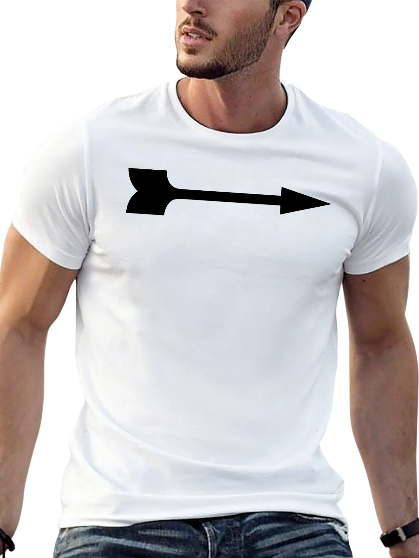 Arrow Graphic Print Tee - Sleek Black Shirt
