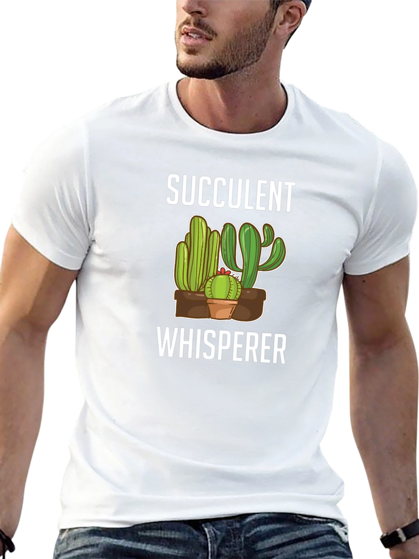 Succulent Whisperer Graphic T-Shirt - Cactus Lover Tee